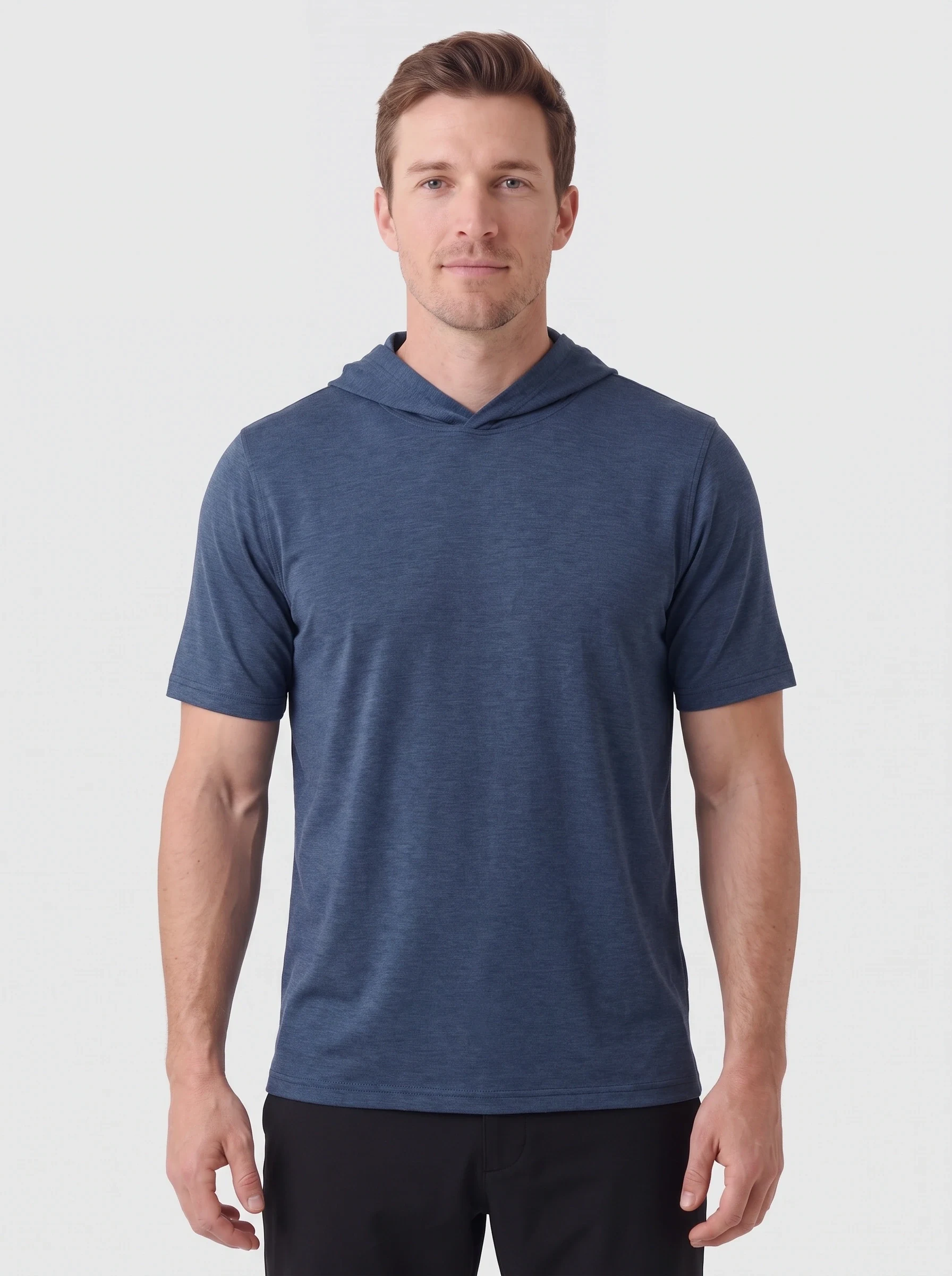 Ink Short Sleeve Golf Hoodie, men hoodies, front view