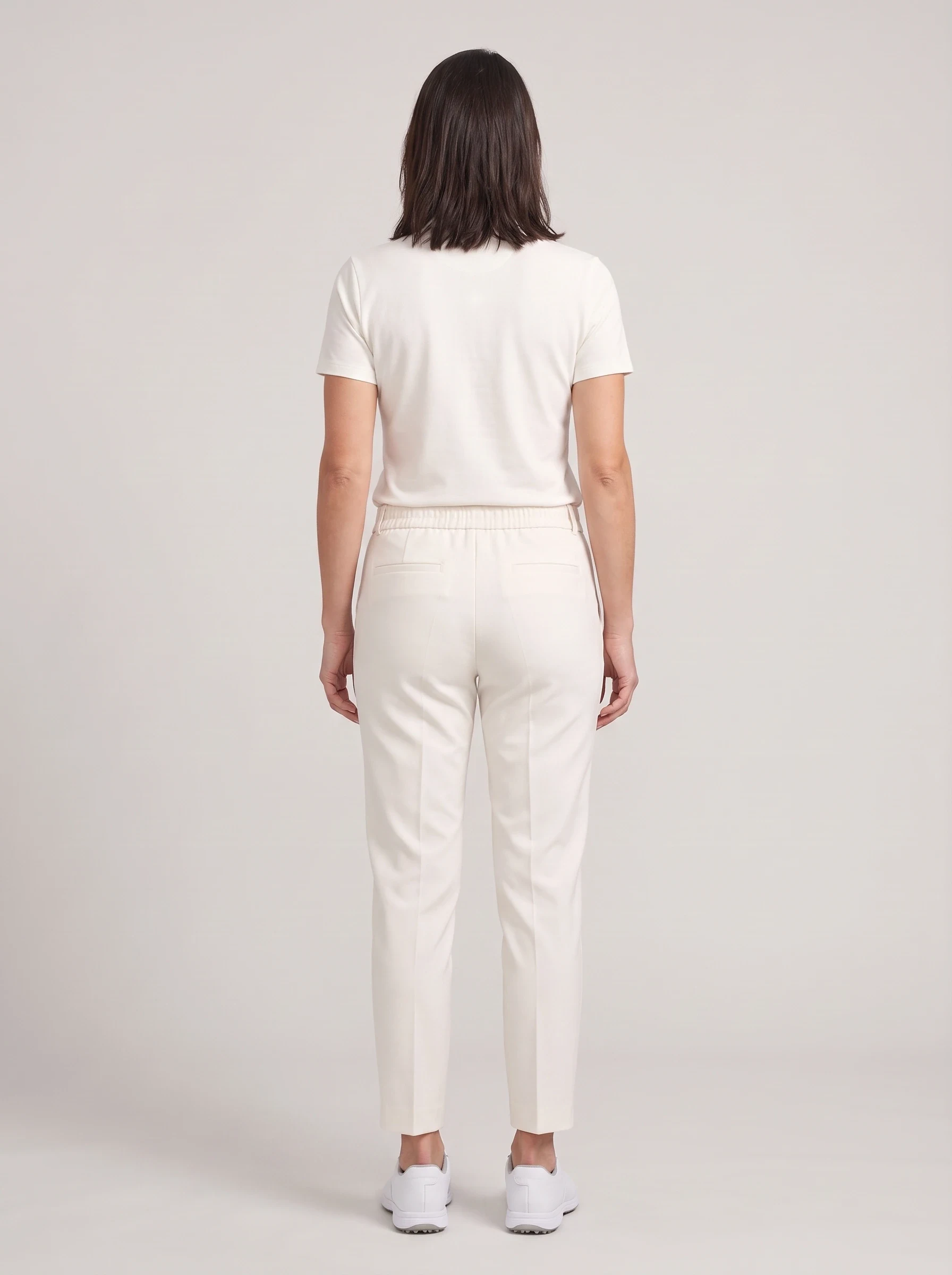 Ivory Pintuck Ankle Pant, women pants & trousers, back view