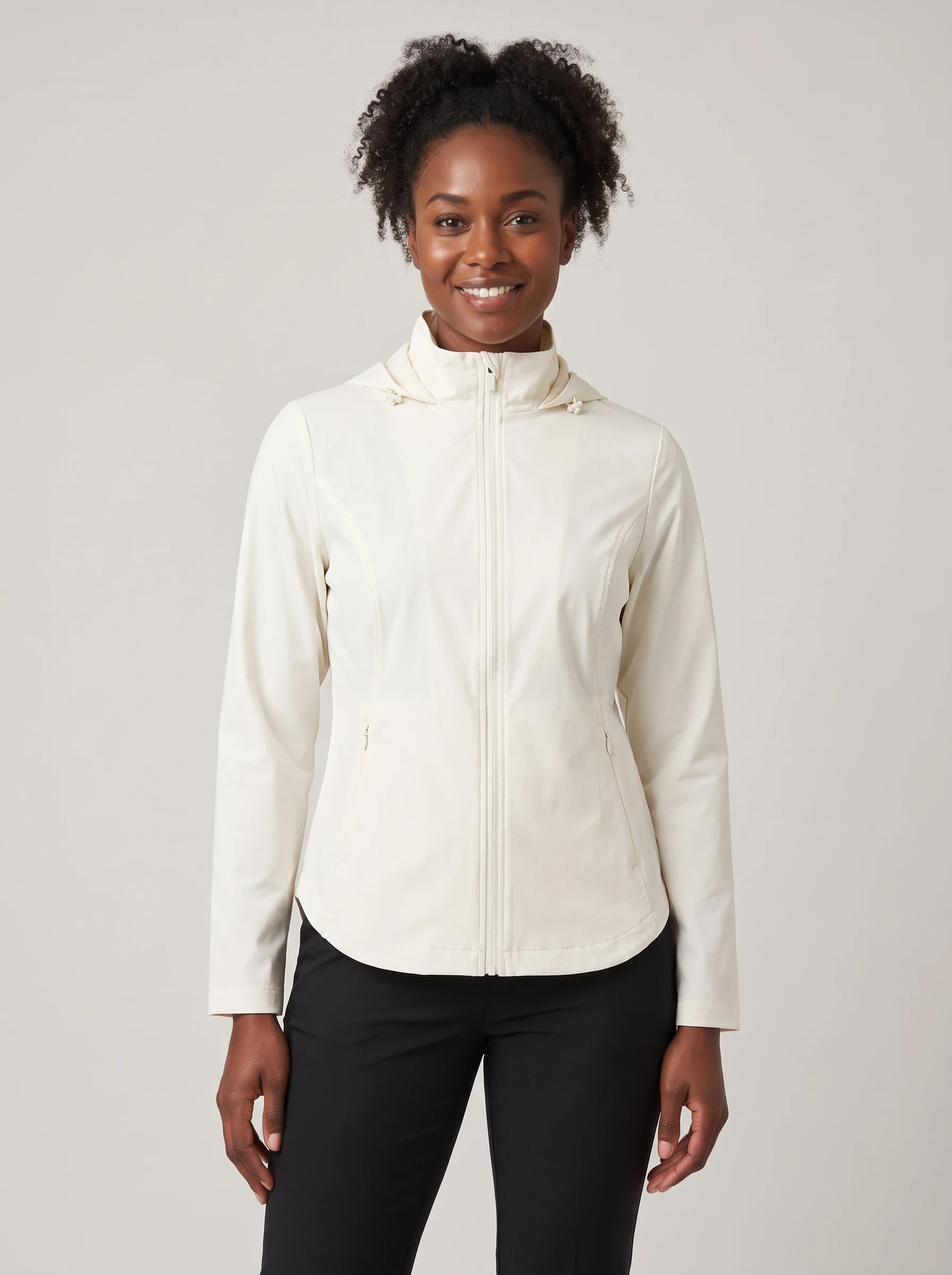 Ivory Swing Back Golf Jacket, women outerwear, front view