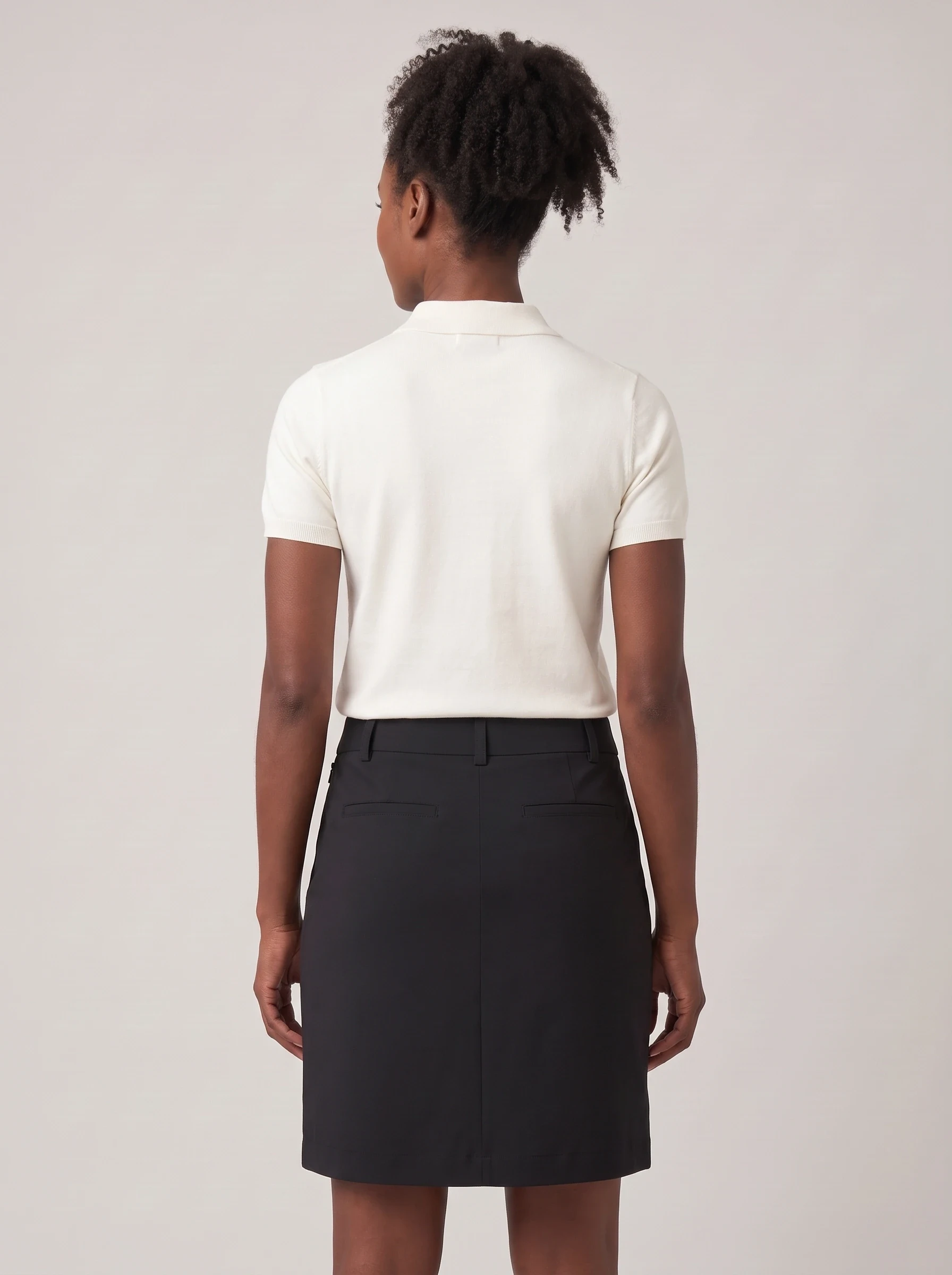 Black Cargo Pocket Golf Skort, women golf dresses & skirts, back view
