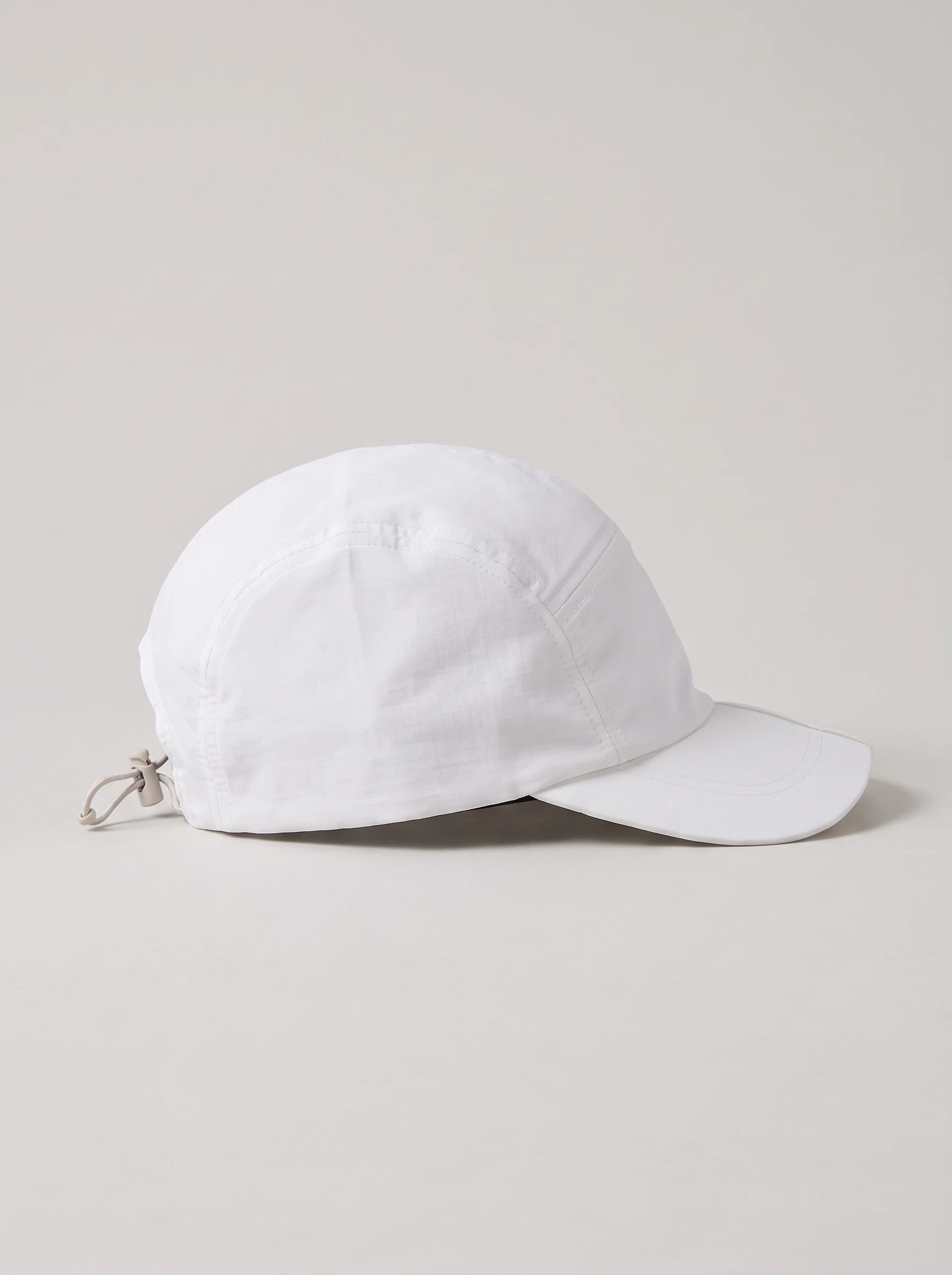 White Fold Brim Travel Cap, unisex caps, side view
