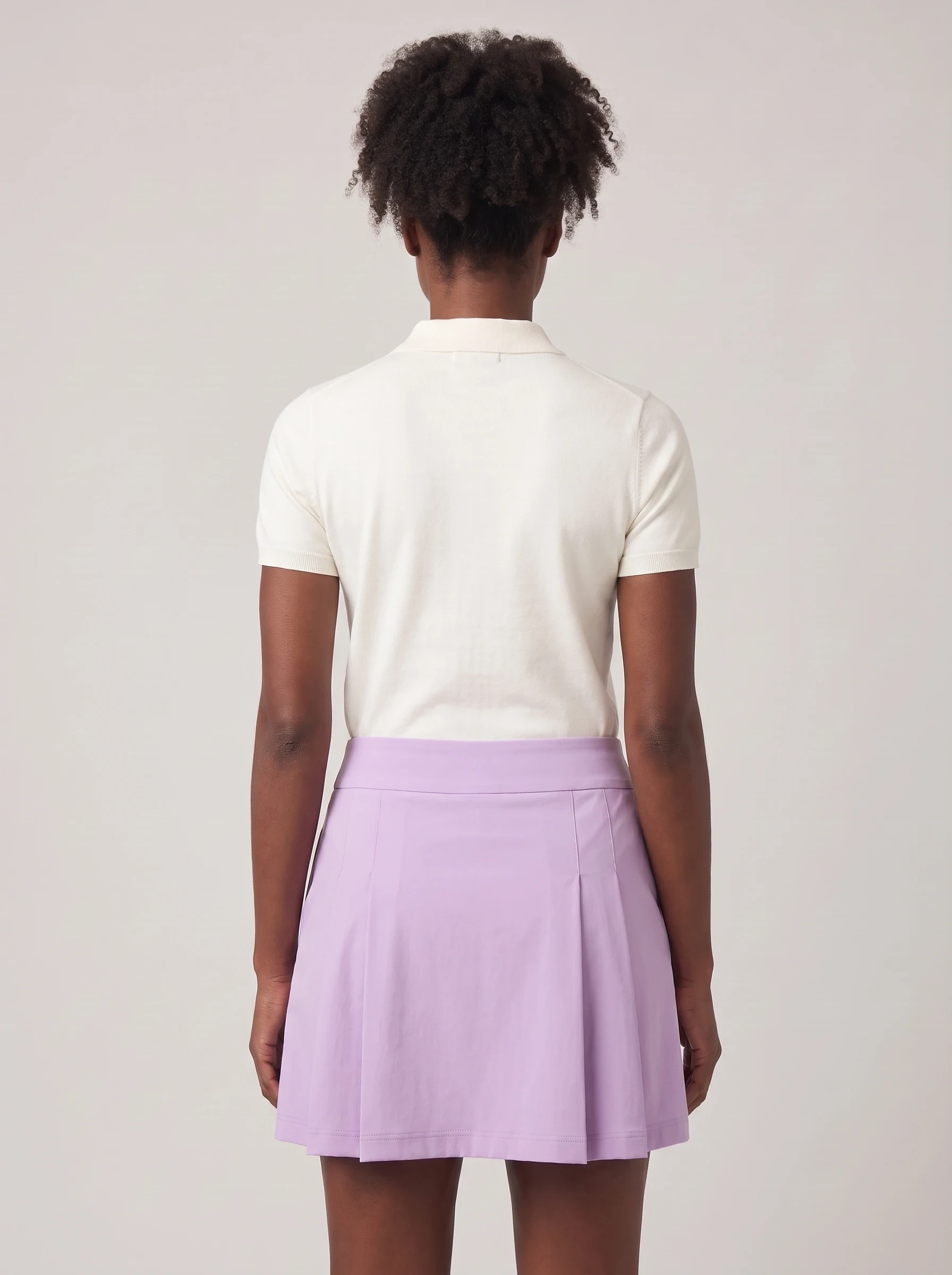 Lilac Pleated Golf Skort, women golf dresses and skirts, back view
