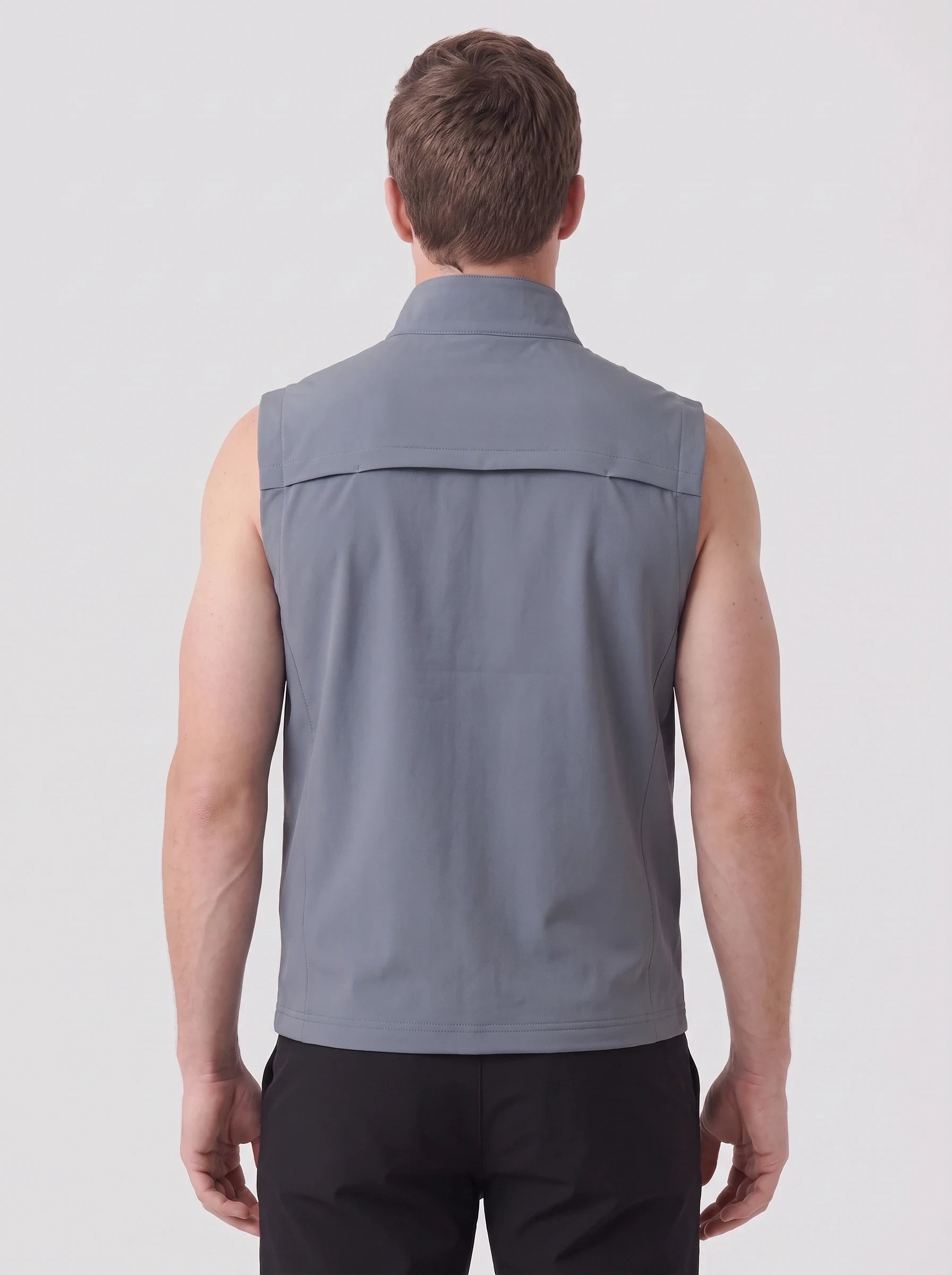 Steel Back Vent Wind Vest, men outerwear, back view