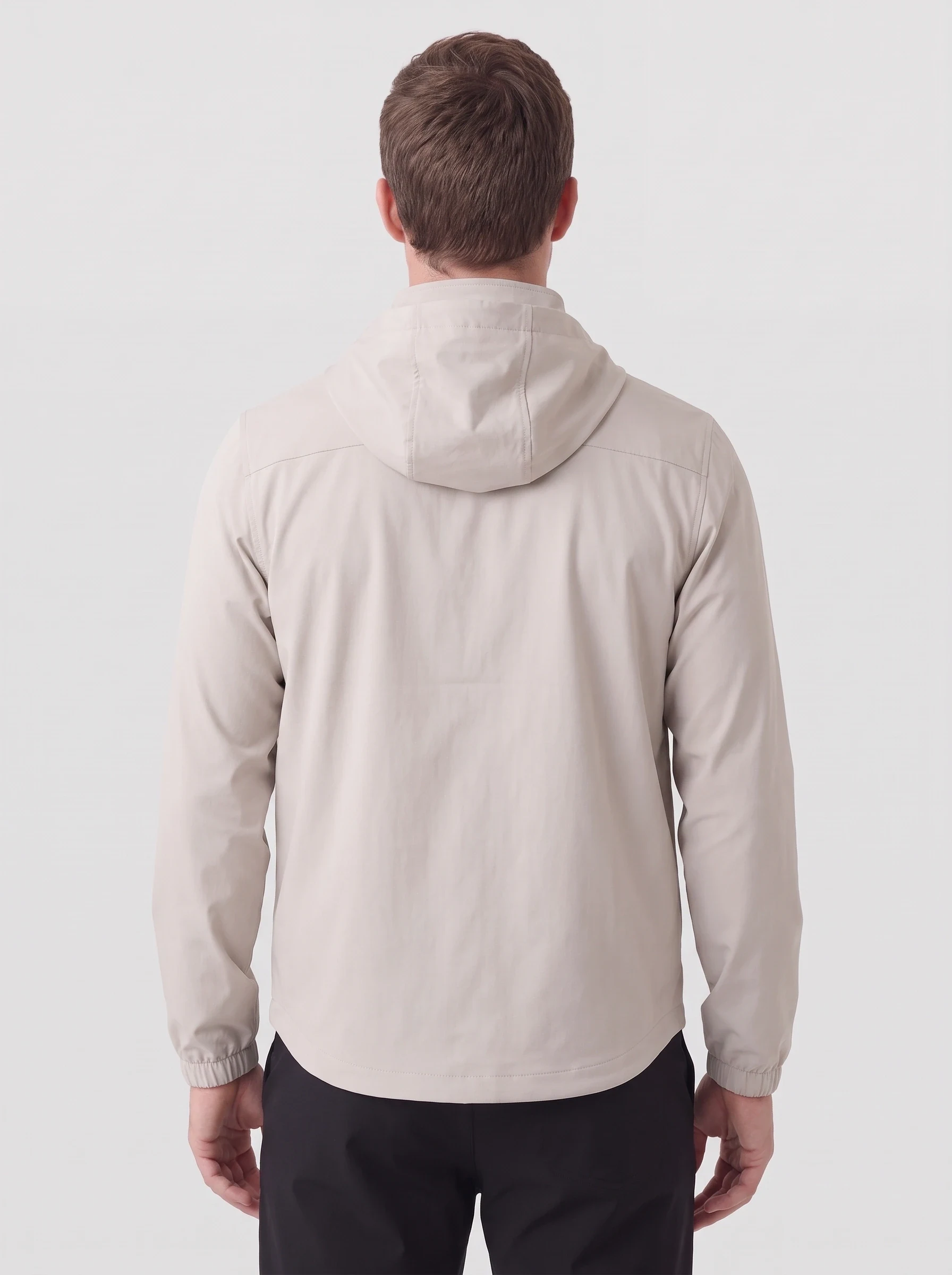 Stone Hooded Shell Jacket, men outerwear, back view