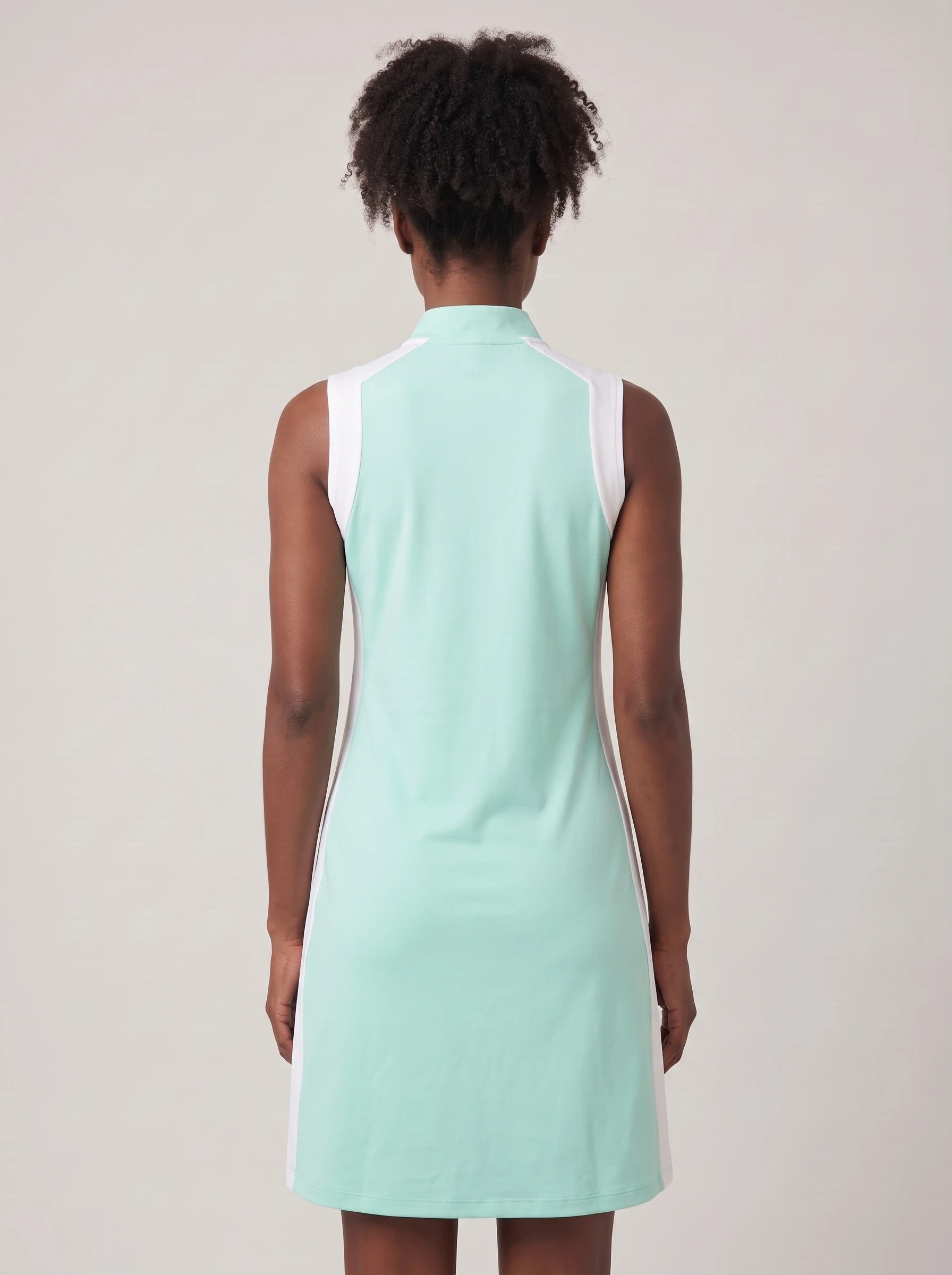 Mint Color Block Golf Dress, women golf dresses, back view