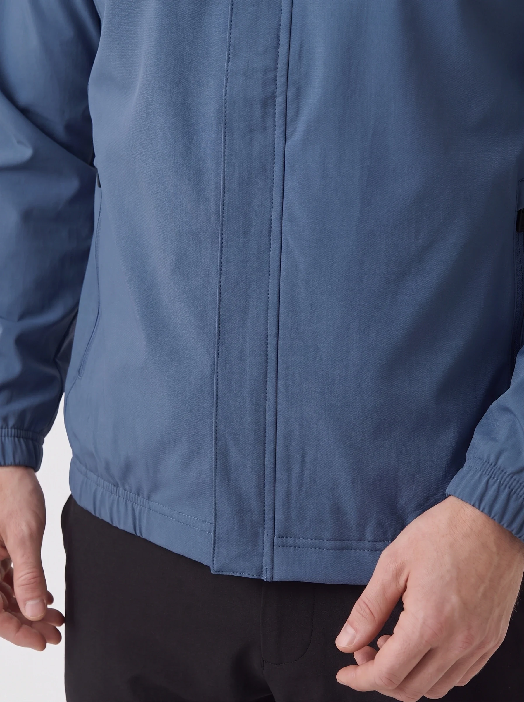 Ink Stretch Hem Golf Shell, men outerwear, Zipper cover flap and elastic hem detail