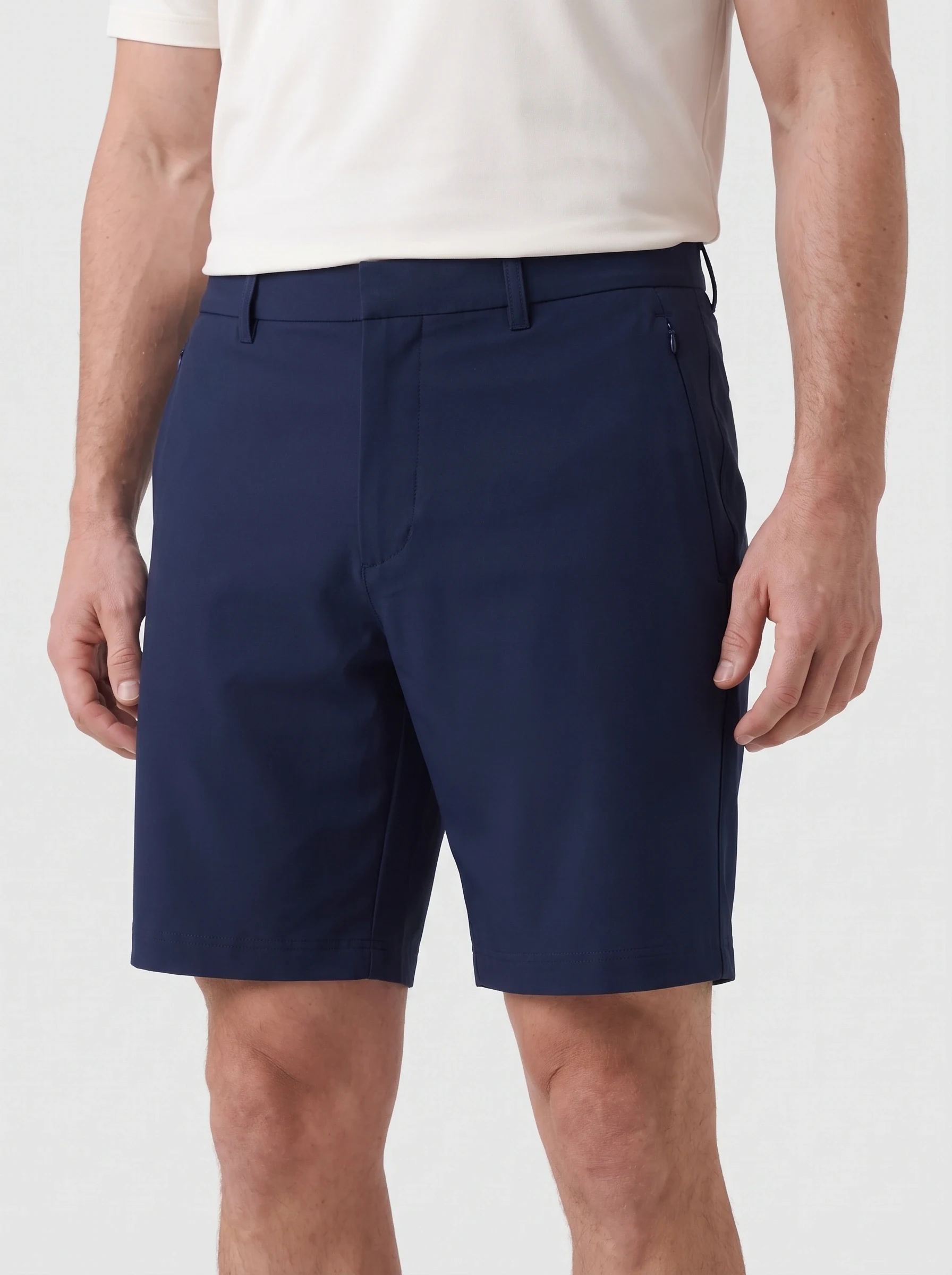 Navy Zipped Seam Golf Short, men shorts, front view