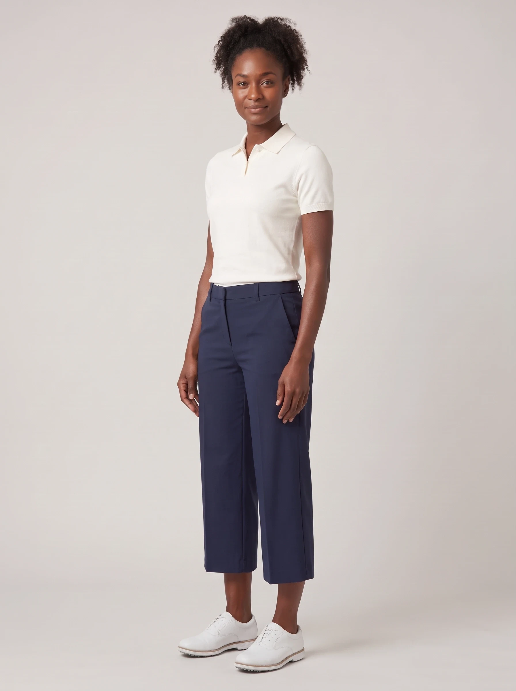 Navy Culotte Golf Pant, women pants & trousers, side view