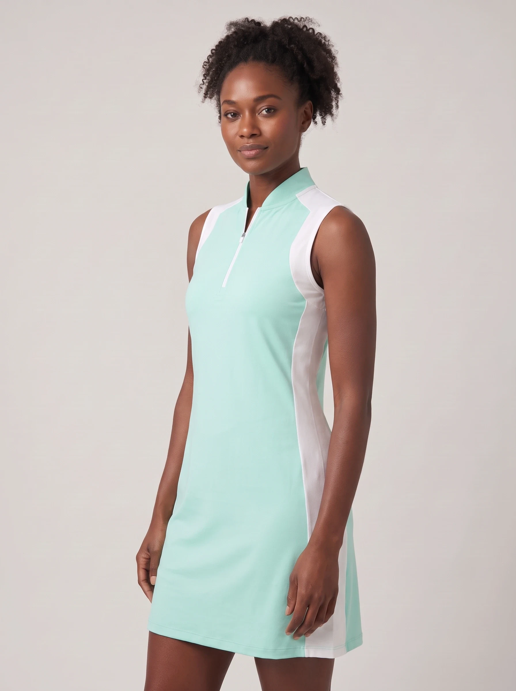 Mint Color Block Golf Dress, women golf dresses, side view