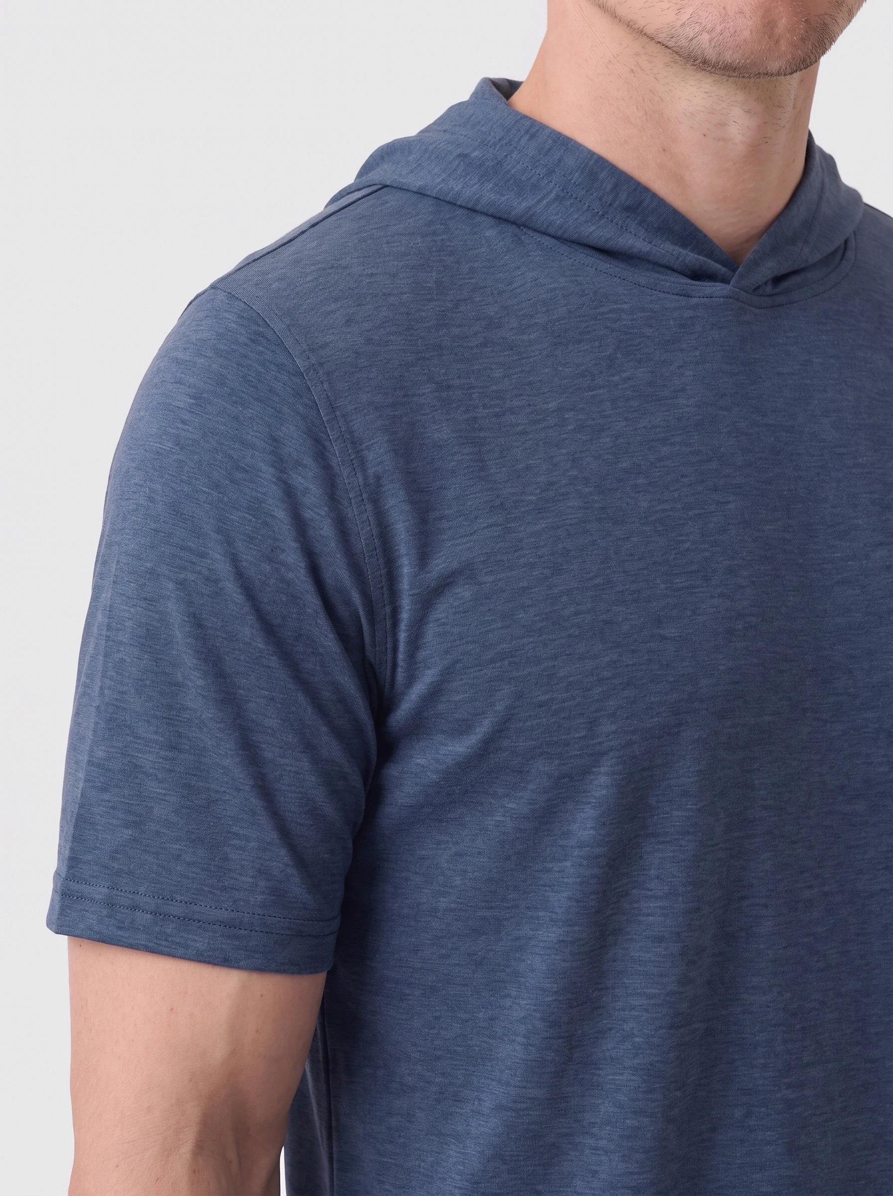 Ink Short Sleeve Golf Hoodie, men hoodies, Short sleeve seam and crossover neckline detail