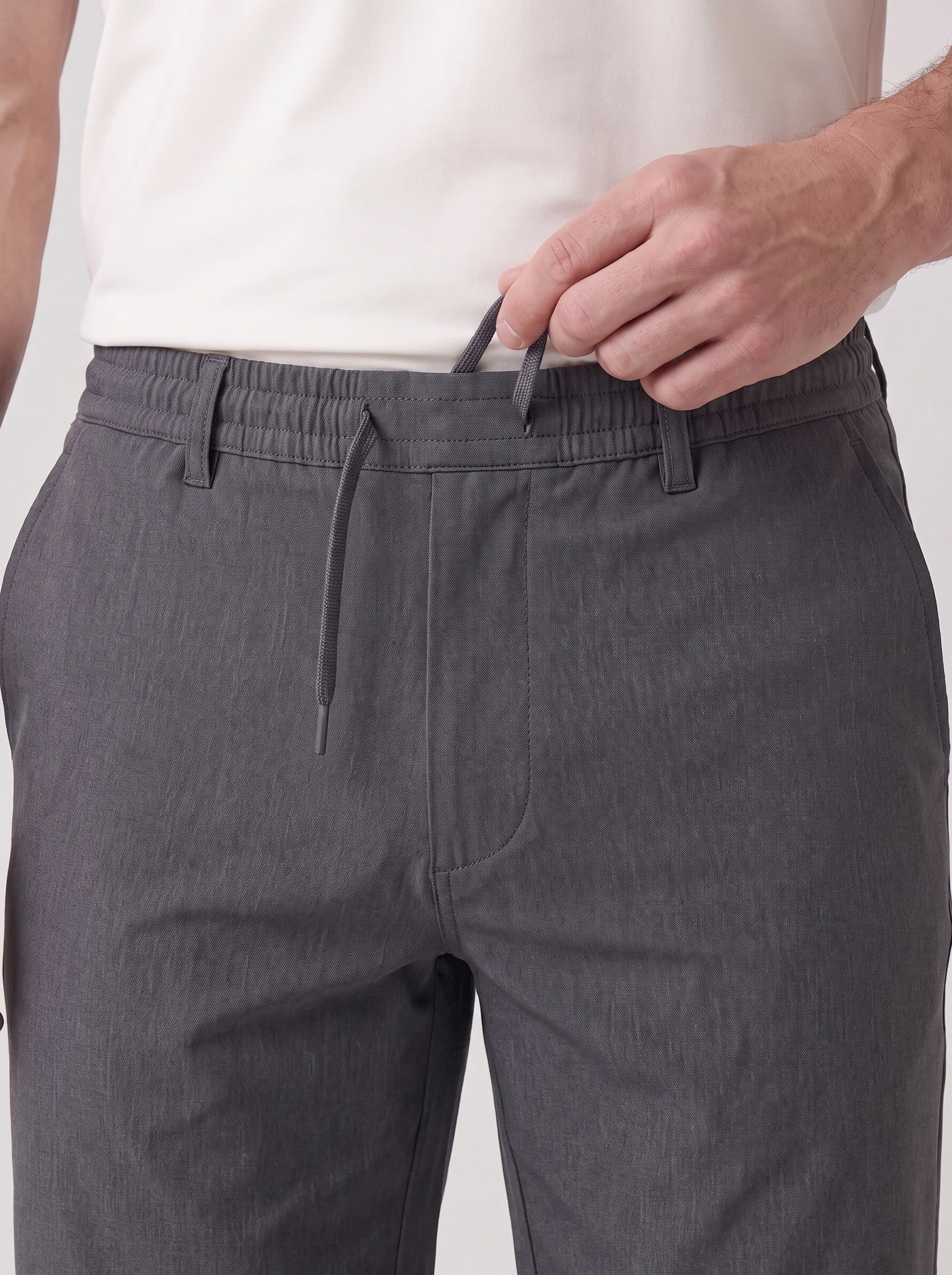 Charcoal Drawcord Golf Short, men shorts, Elastic waist and internal drawcord detail