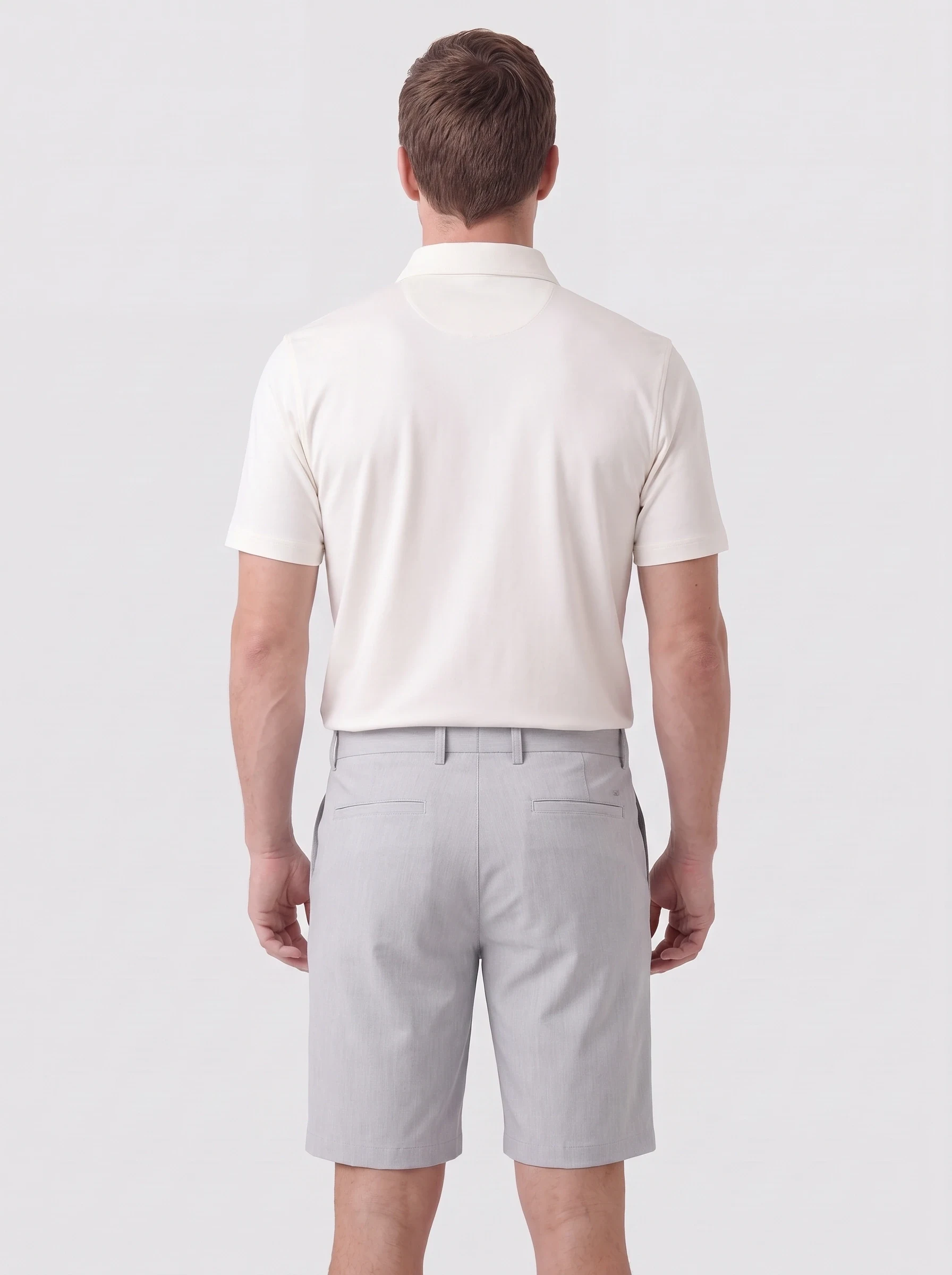 Ice Grey Bermuda Golf Short, men shorts, back view