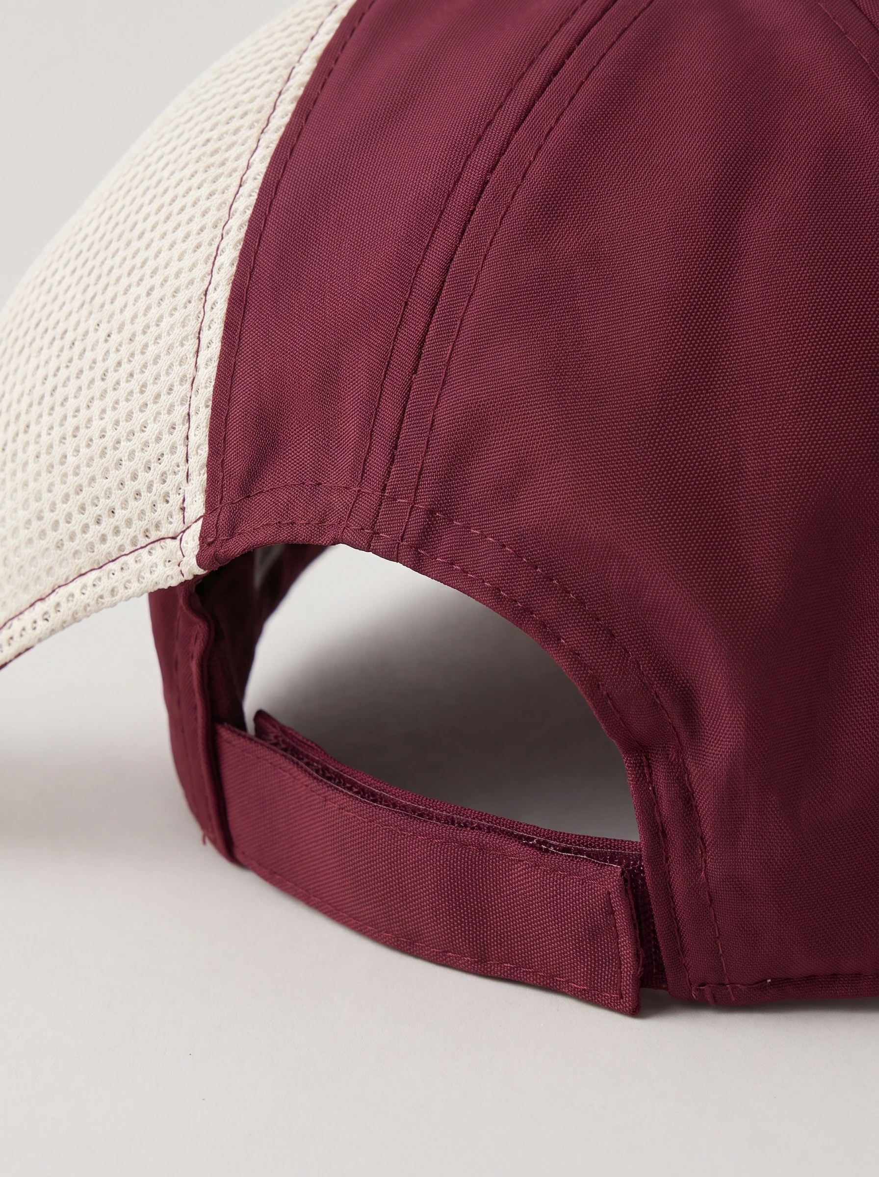 Wine Side Mesh Golf Cap, unisex caps, Mesh side inset and adjustment strap detail