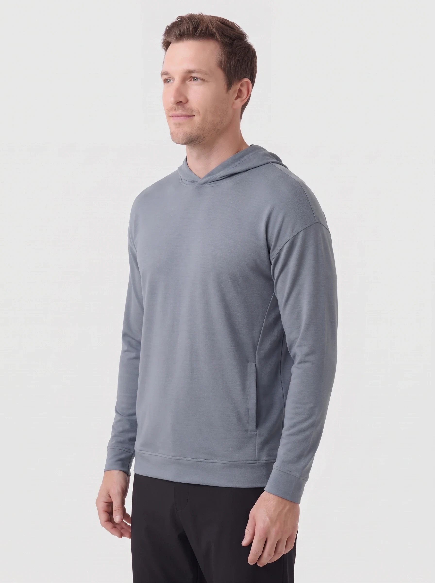 Steel Dolman Travel Hoodie, men hoodies, side view