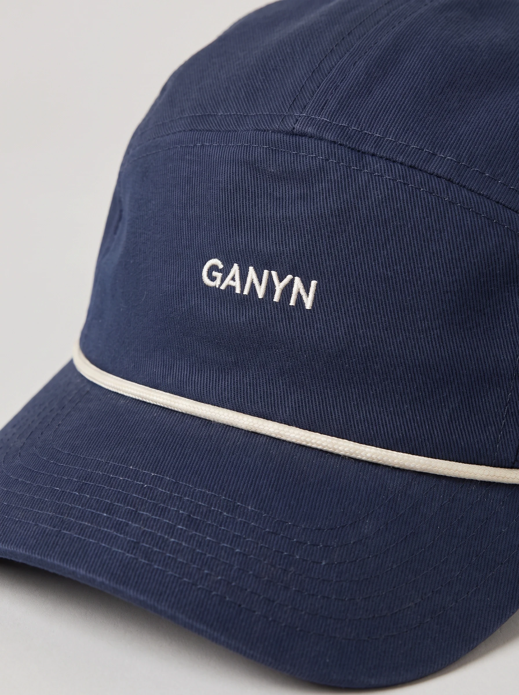 Navy Rope Brim Golf Cap, unisex caps, Rope brim and GANYN embroidery detail