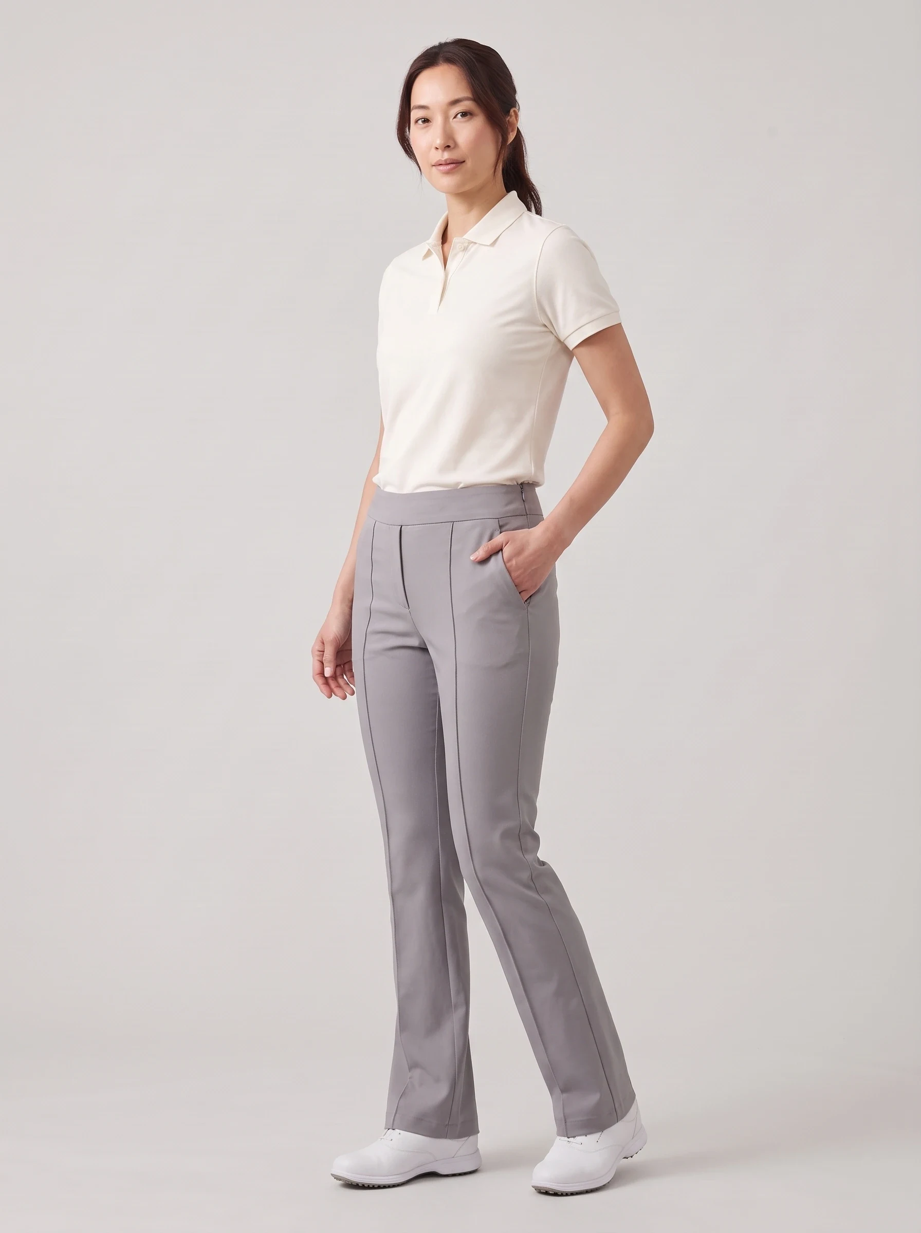 Ash Pintuck Flare Golf Pant, women pants & trousers, side view