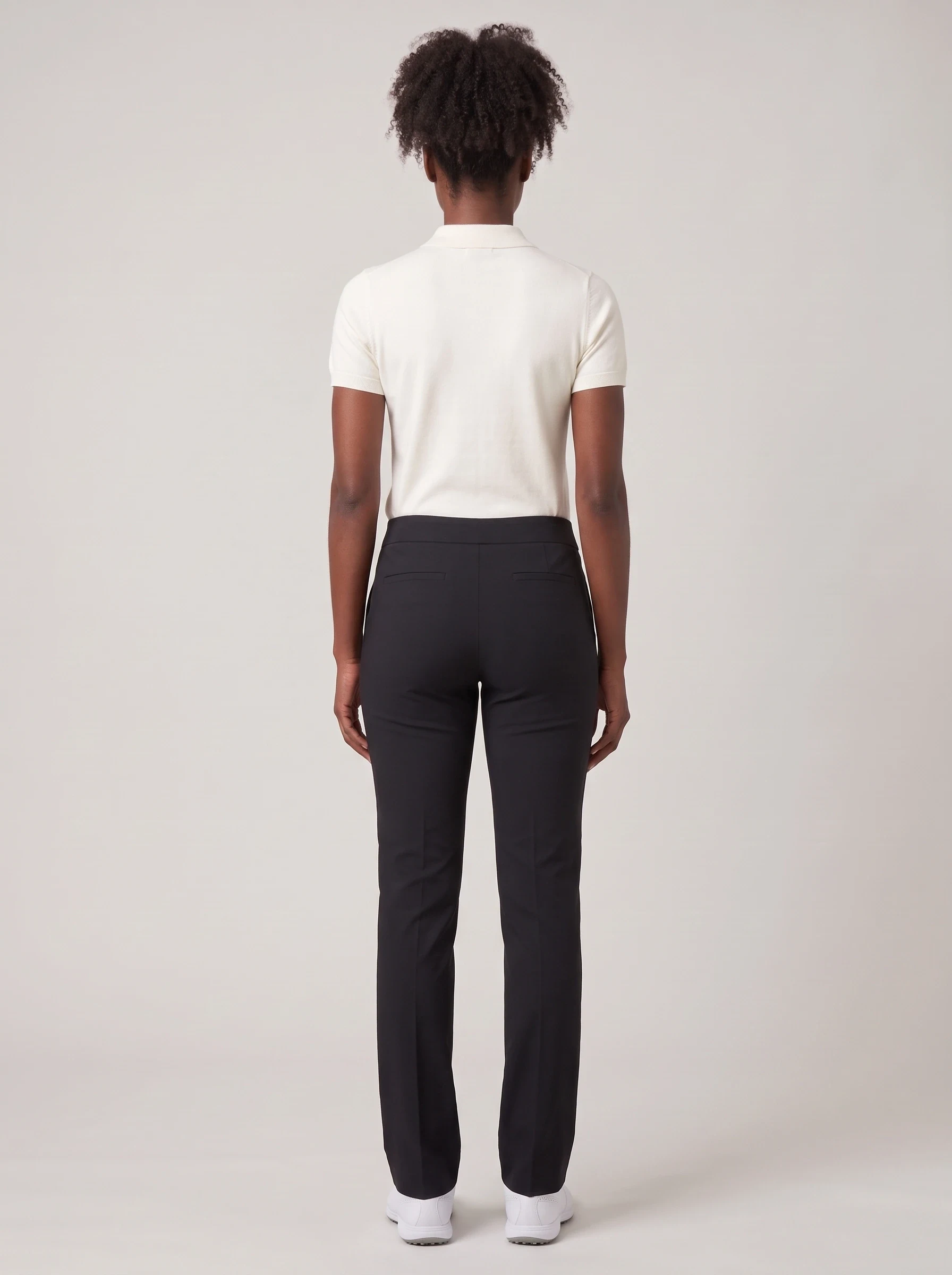 Black Straight Leg Golf Pant, women pants & trousers, back view