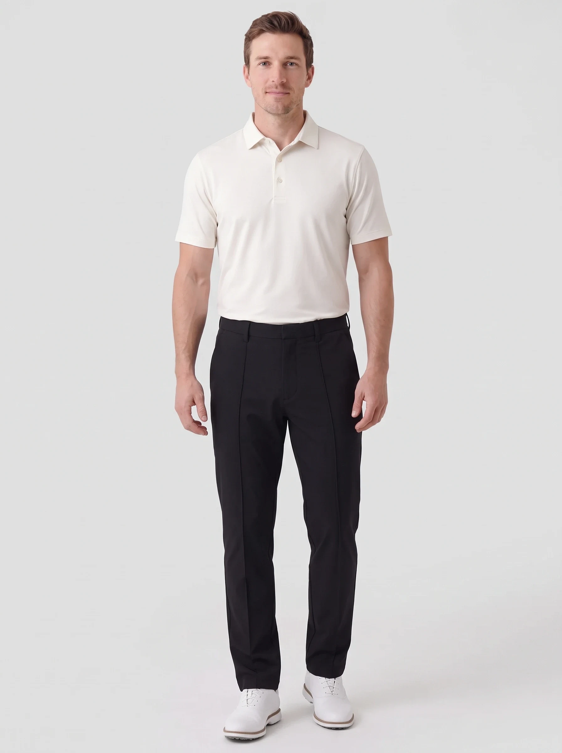 Black Seam Front Golf Pant, men pants & trousers, front view