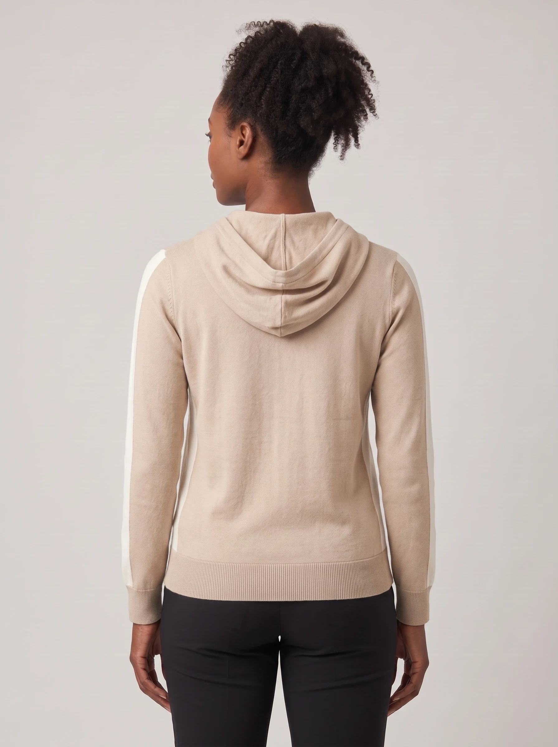 Sand Side Panel Hoodie, women hoodies, back view