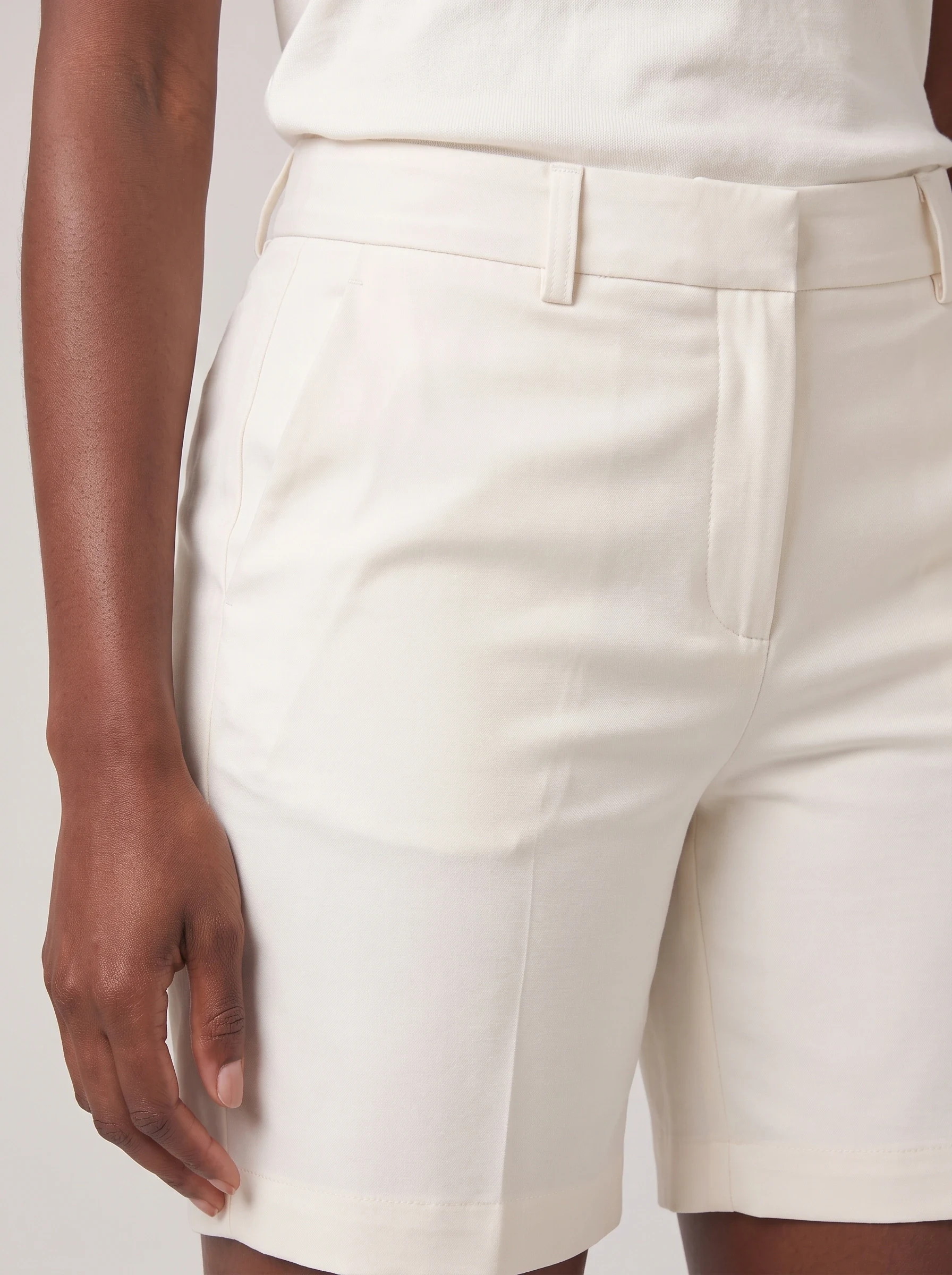 Ivory High Rise Golf Short, women shorts, High waist and slant pocket detail