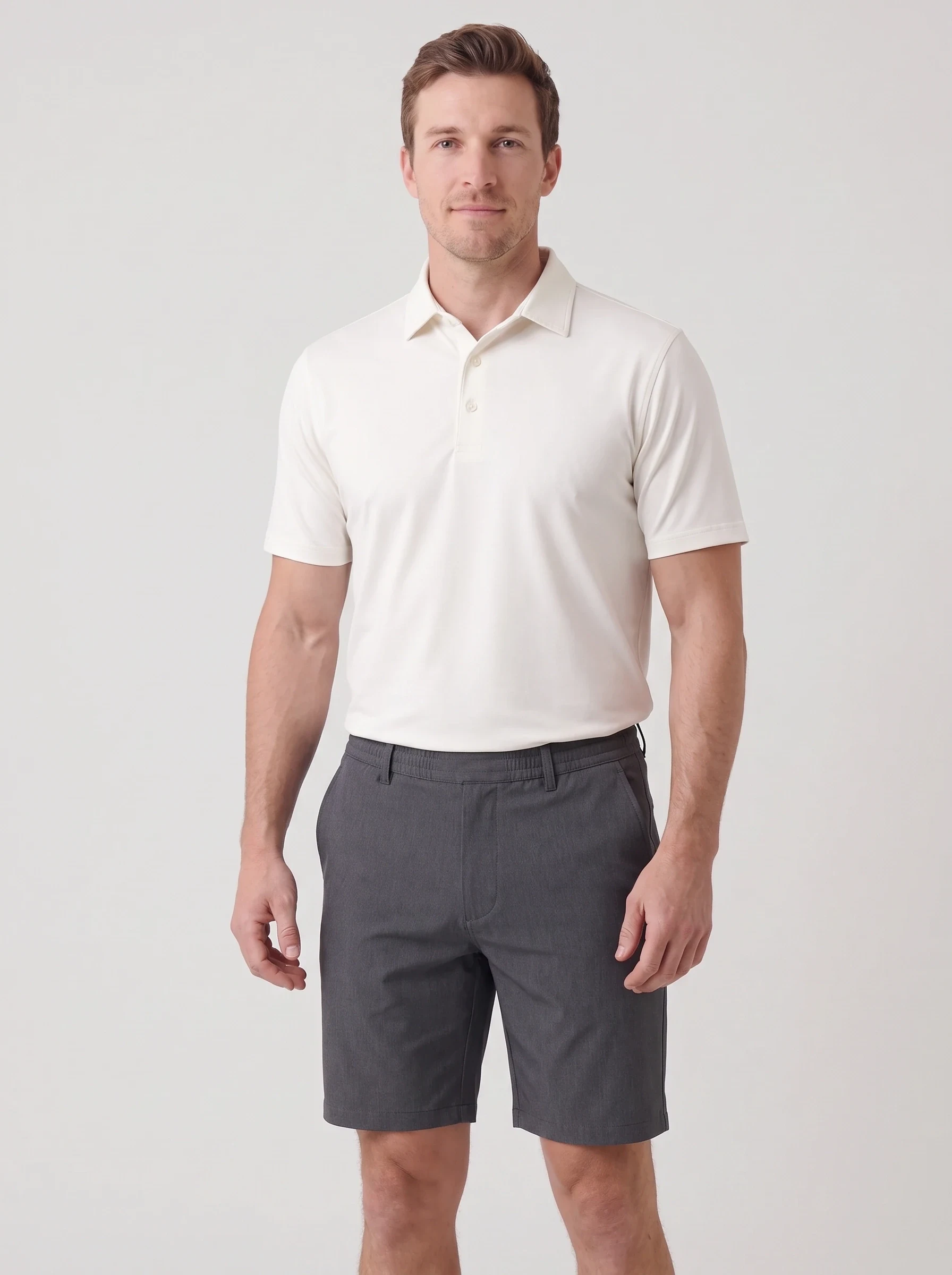 Charcoal Drawcord Golf Short, men shorts, front view