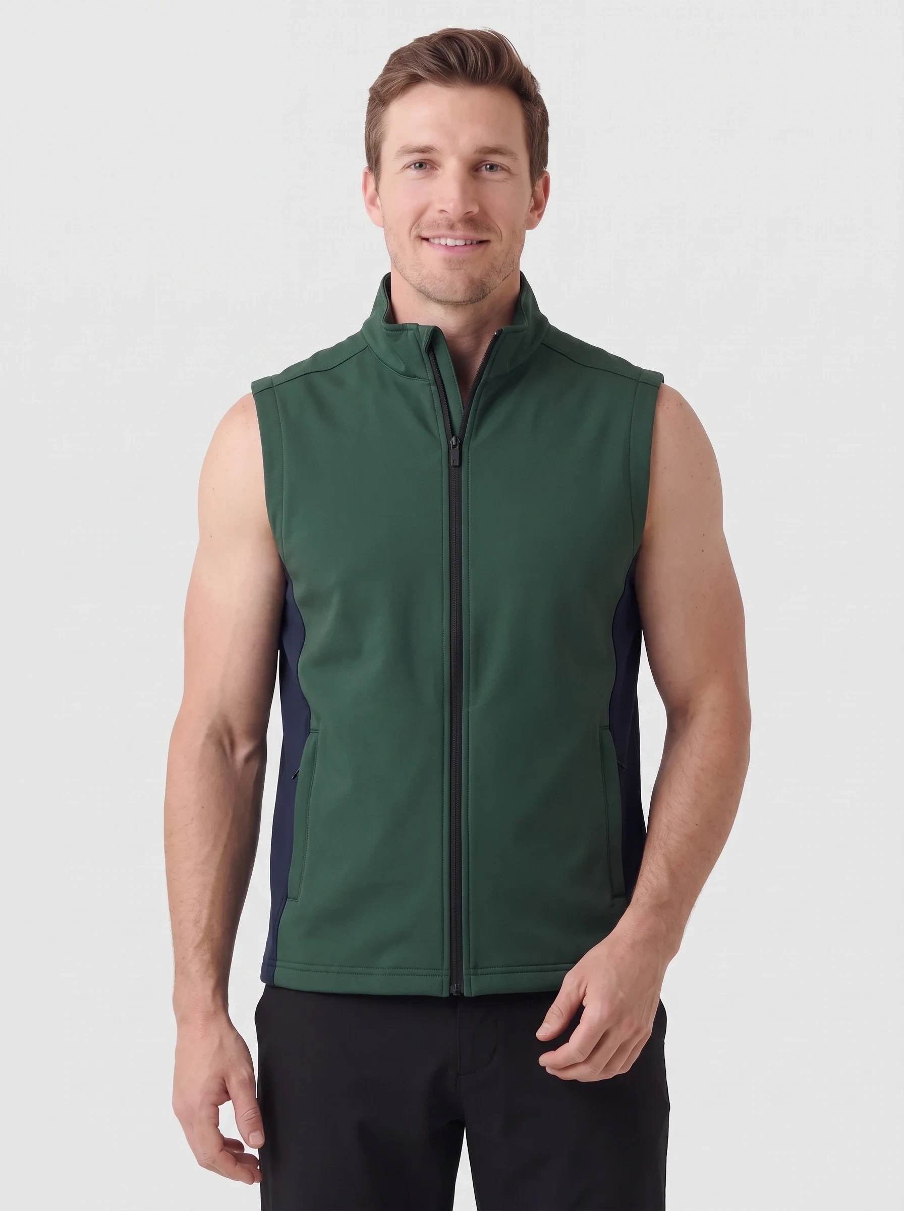 Forest Softshell Golf Vest, men outerwear, front view