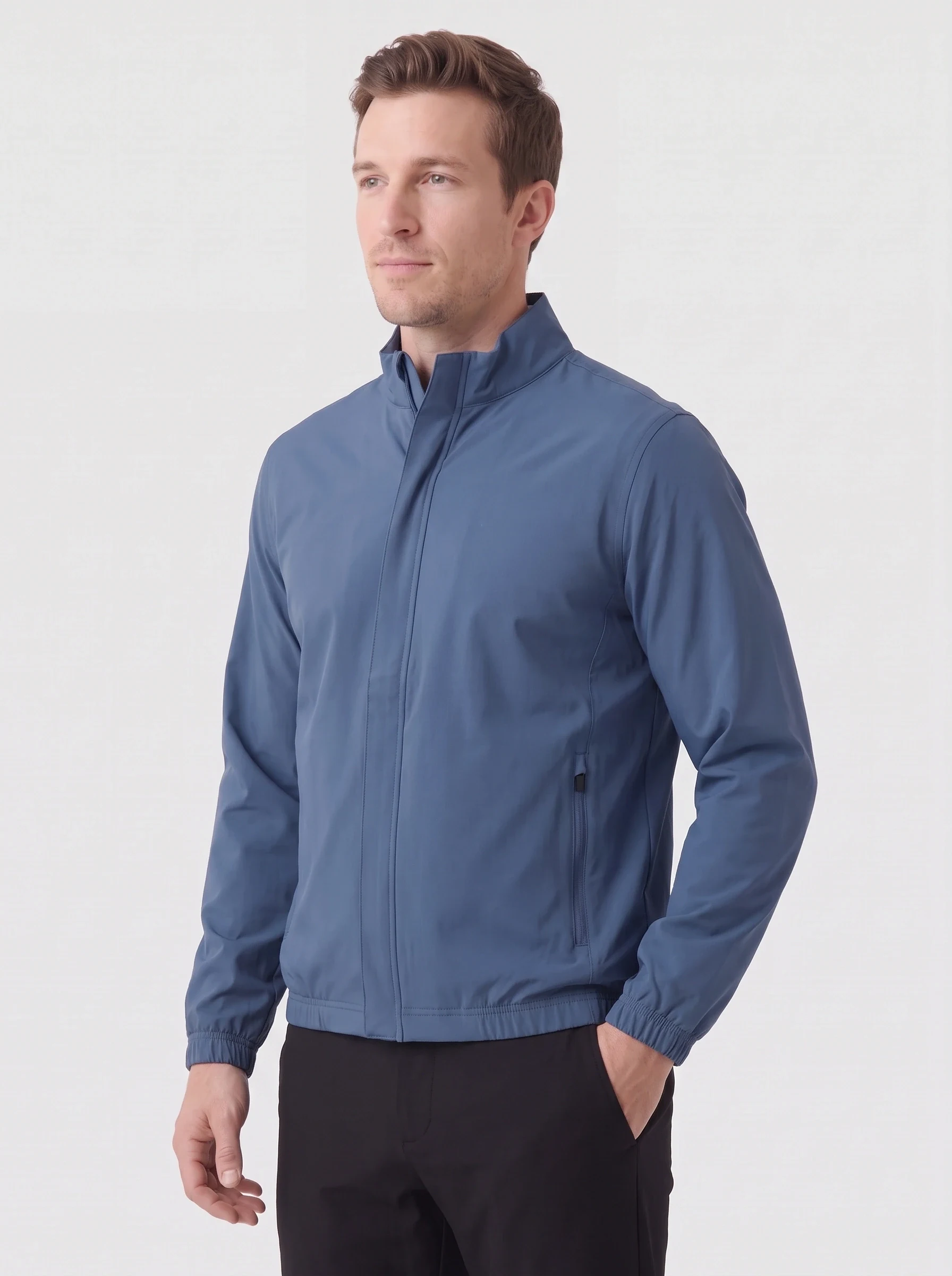Ink Stretch Hem Golf Shell, men outerwear, side view
