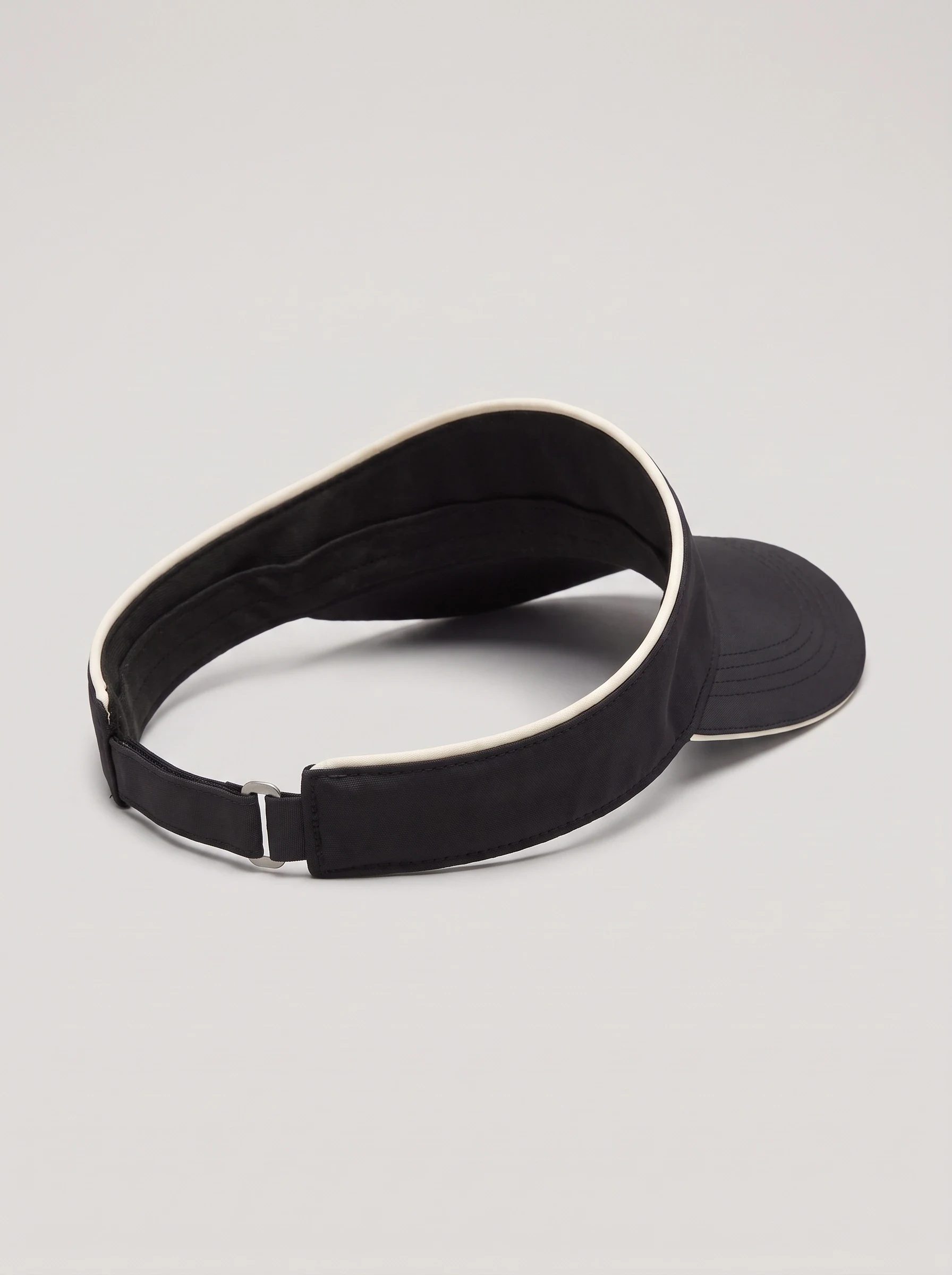 Black Wide Band Golf Visor, unisex caps, back view