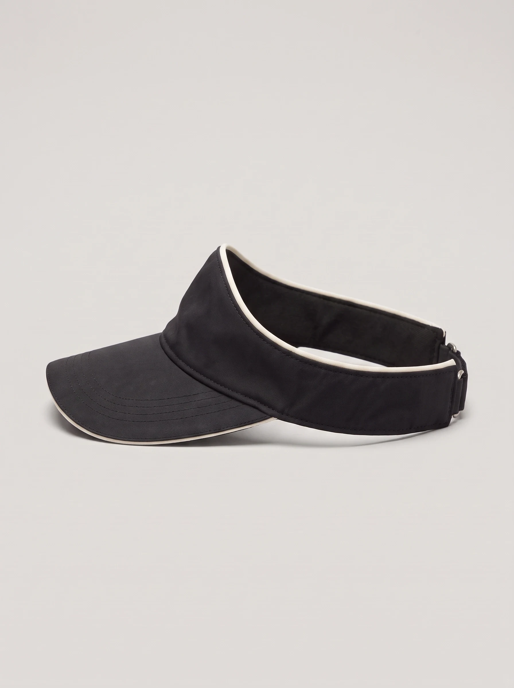 Black Wide Band Golf Visor, unisex caps, side view