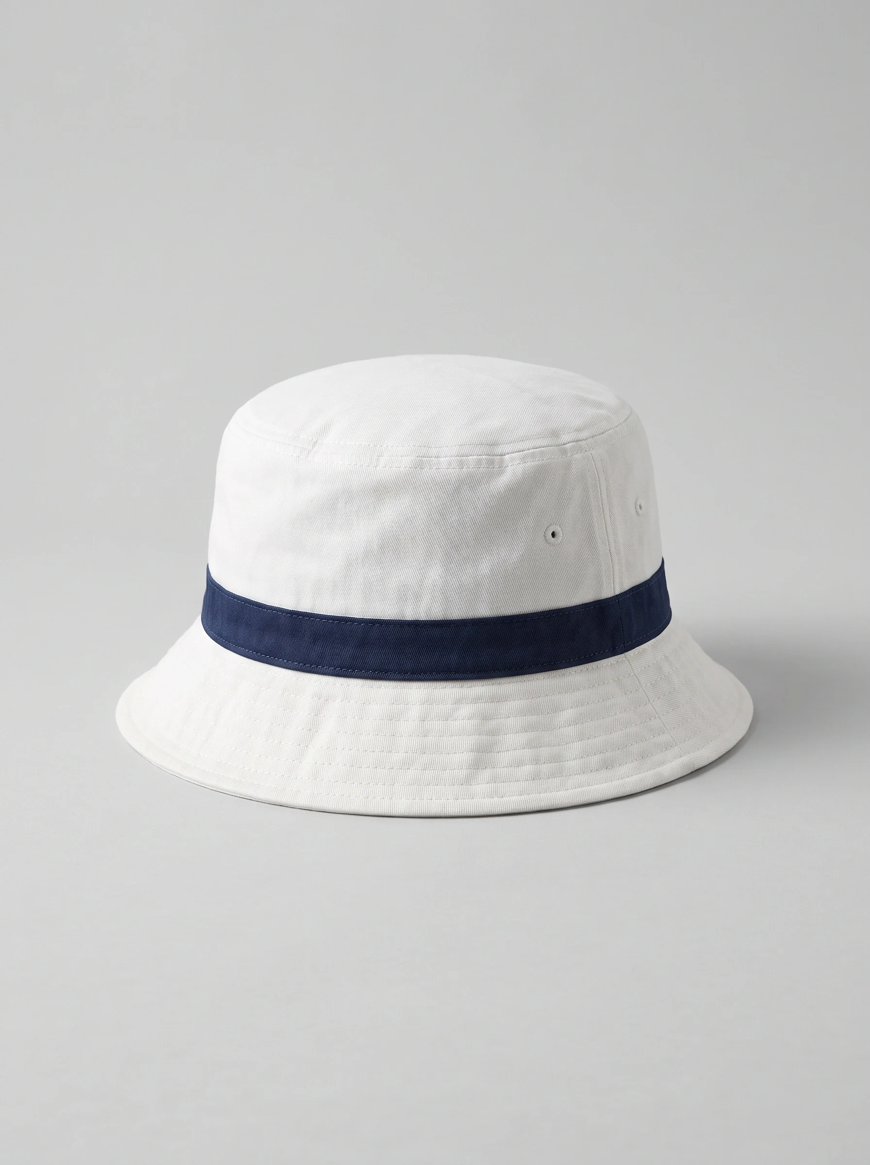 White Wide Brim Golf Bucket, unisex caps, front view