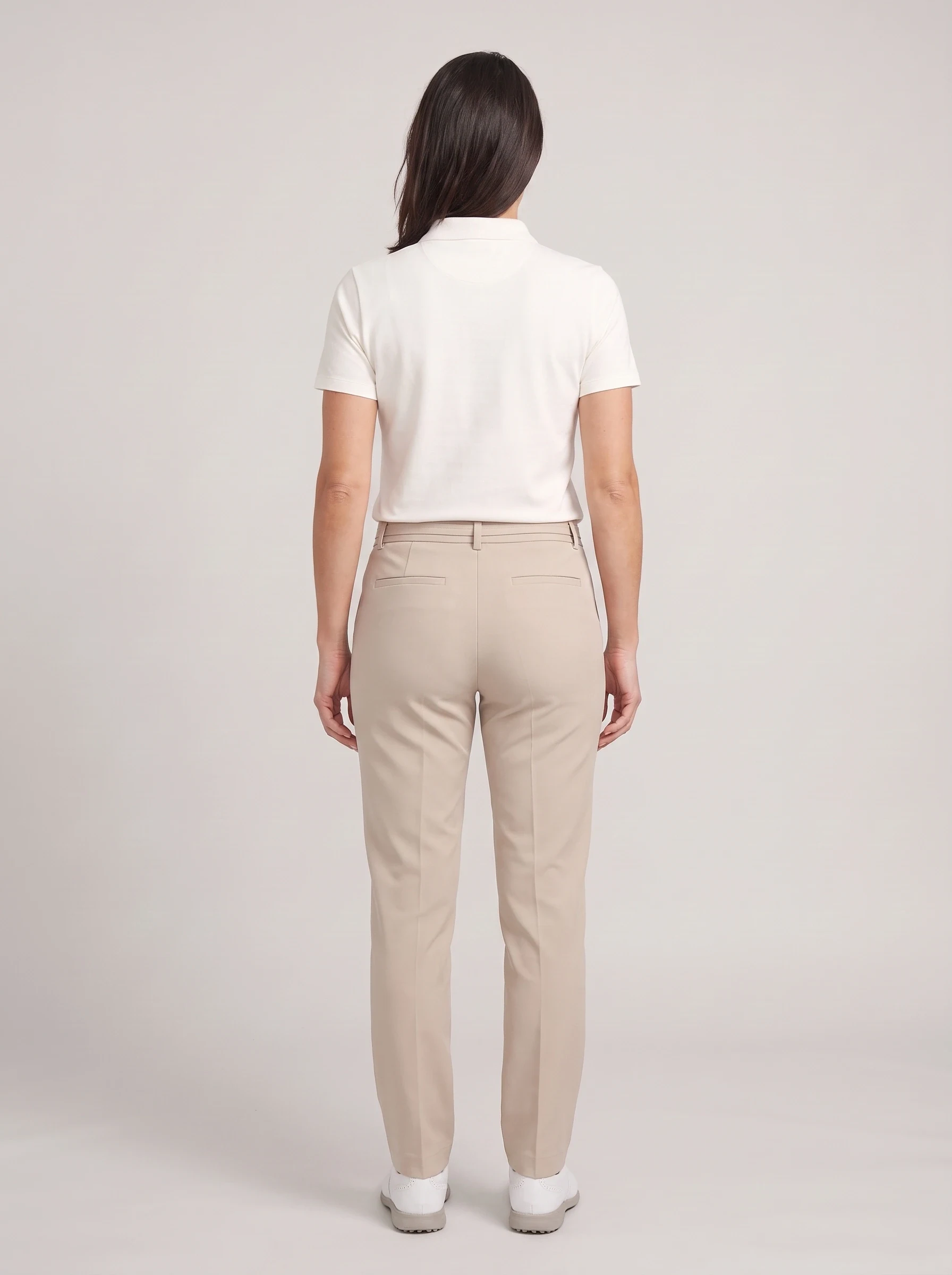 Sand Tie Waist Golf Trouser, women pants & trousers, back view