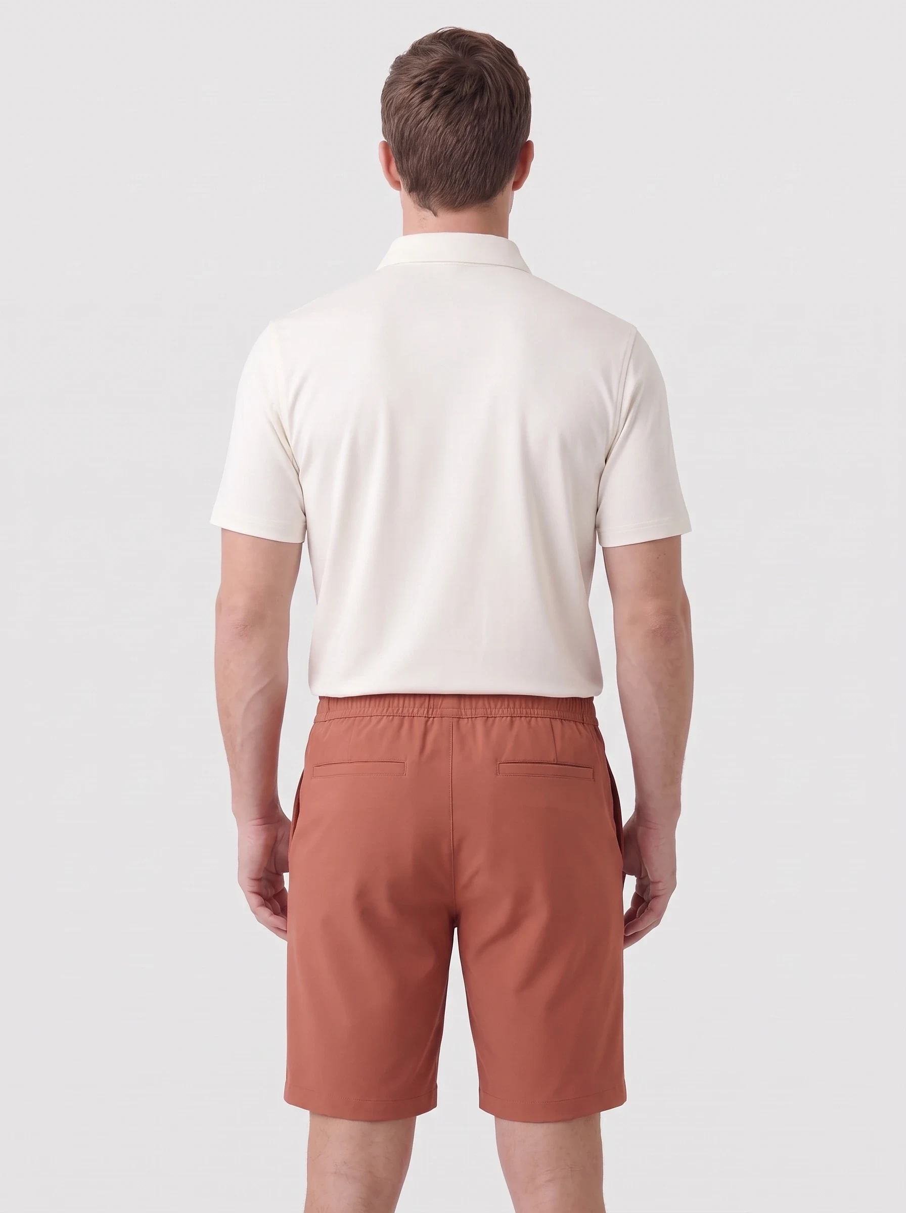 Terracotta Gusset Golf Short, men shorts, back view