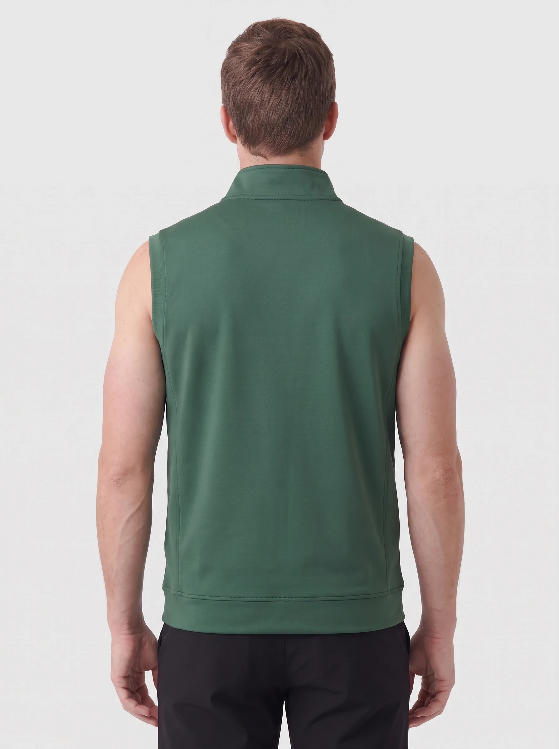 Forest Full Zip Knit Vest, men zip tops & midlayers, back view