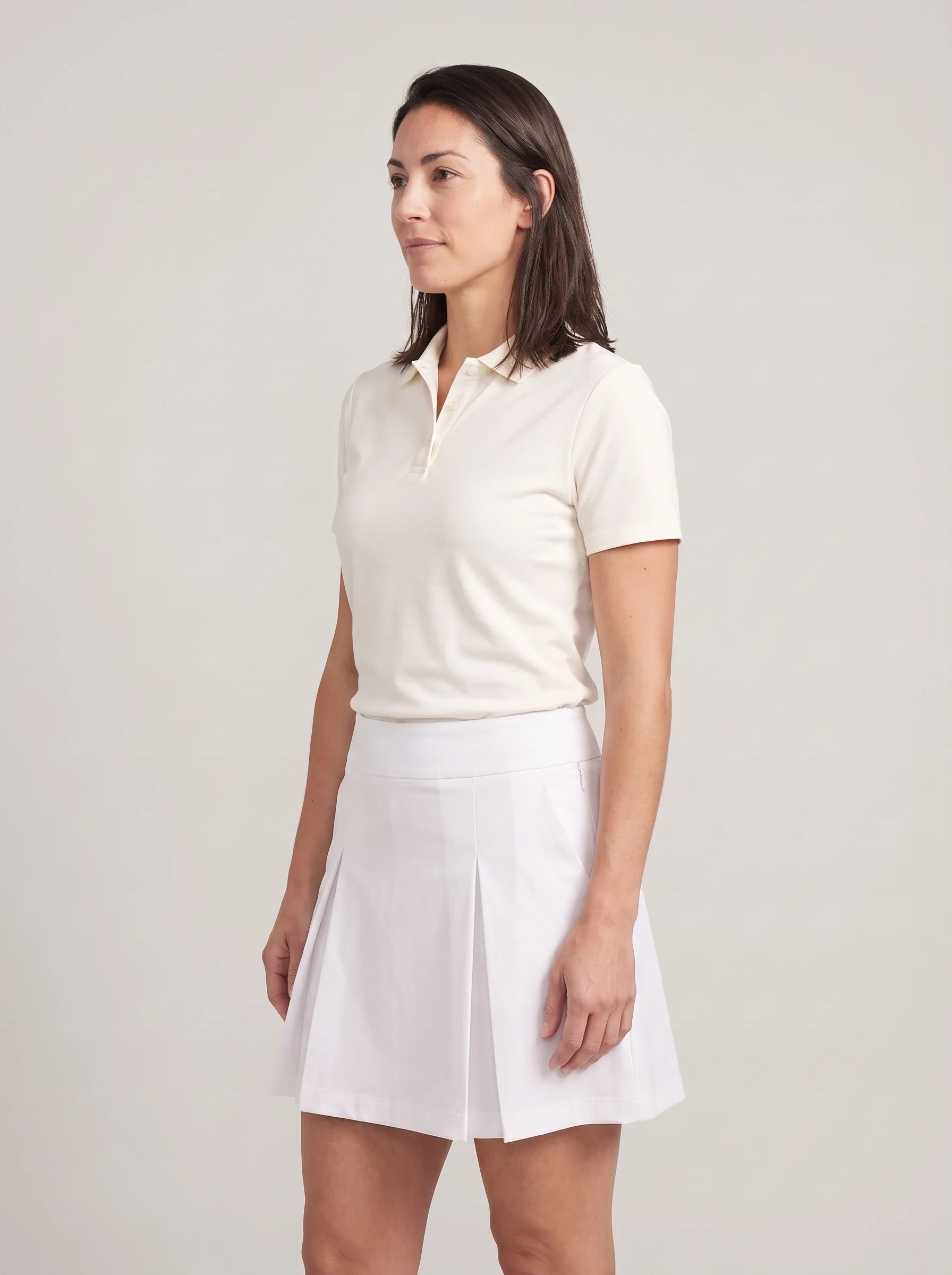 White Box Pleat Golf Skirt, women golf dresses & skirts, side view