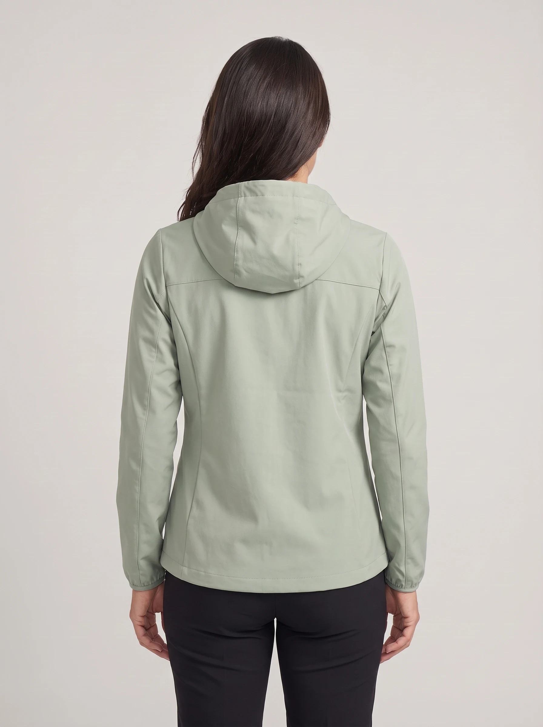 Sage Hooded Golf Shell, women outerwear, back view