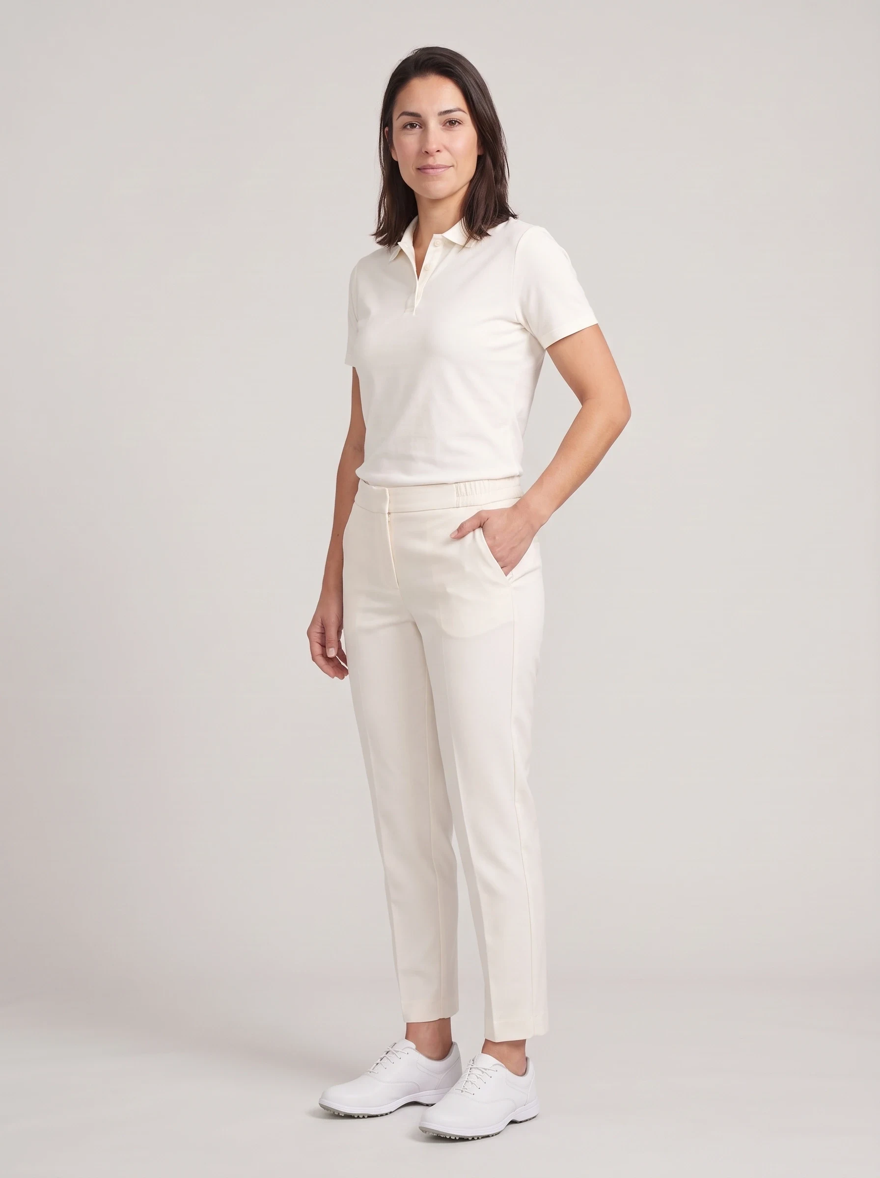 Ivory Pintuck Ankle Pant, women pants & trousers, side view
