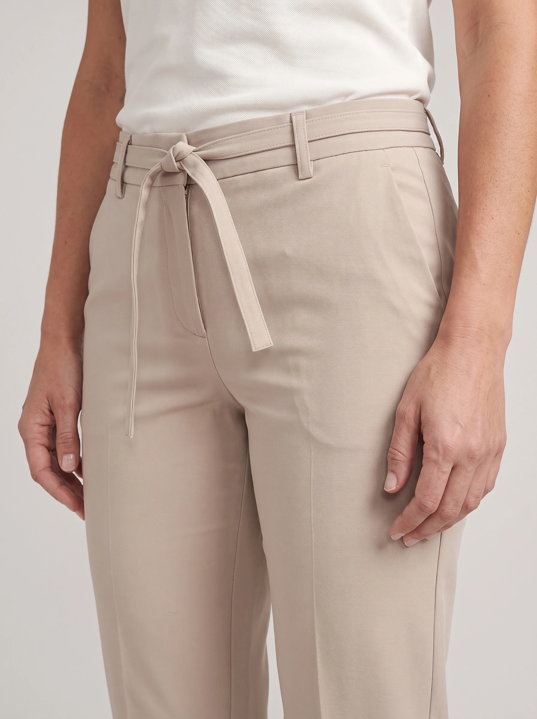 Sand Tie Waist Golf Trouser, women pants & trousers, Self-fabric tie waist and belt-loop stitching detail