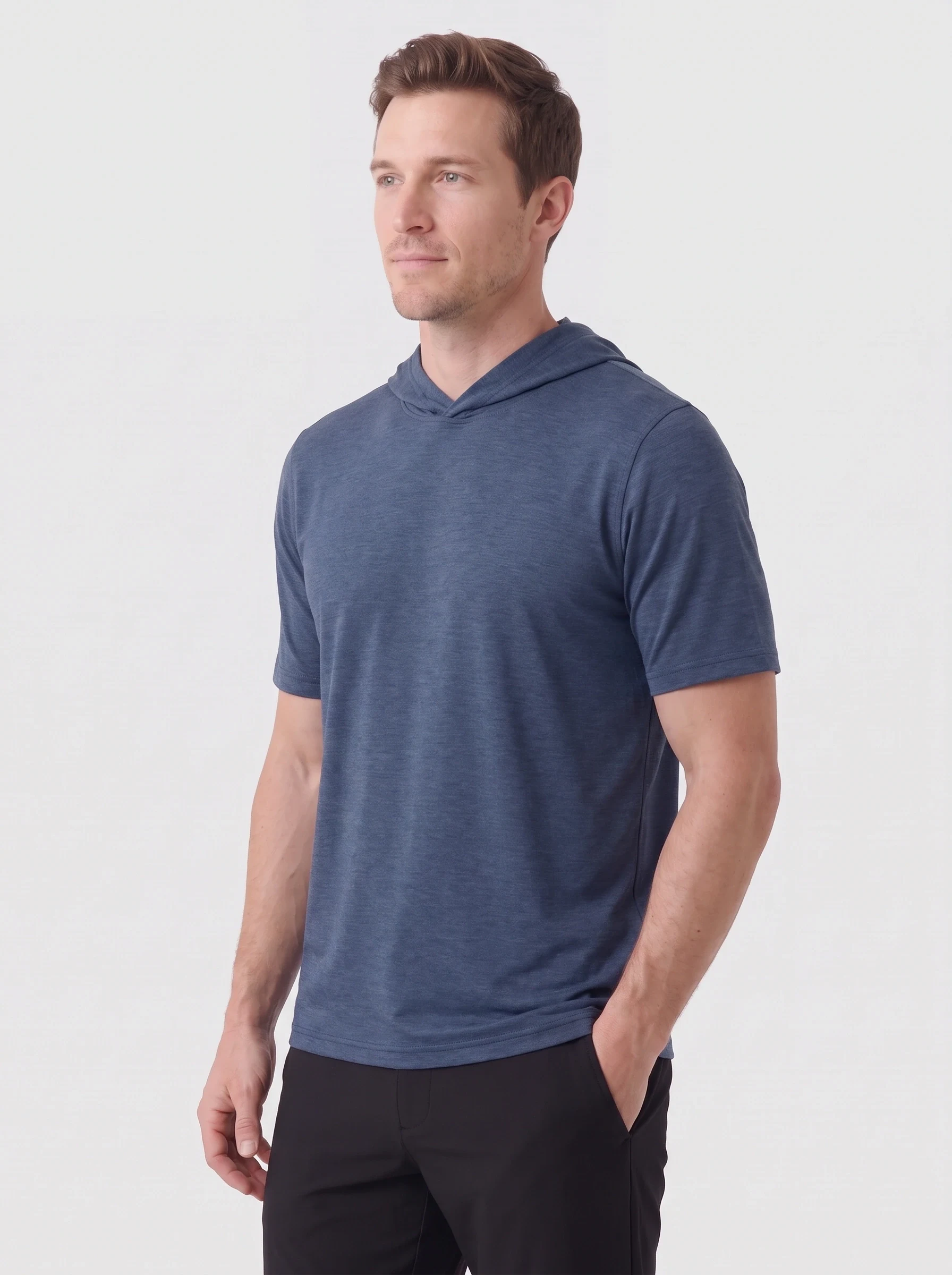 Ink Short Sleeve Golf Hoodie, men hoodies, side view