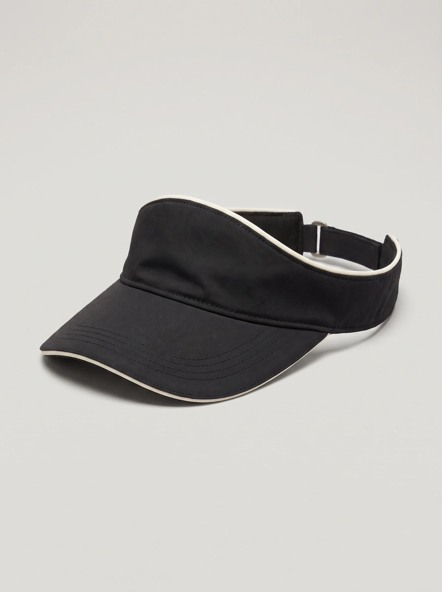 Black Wide Band Golf Visor, unisex caps, front view