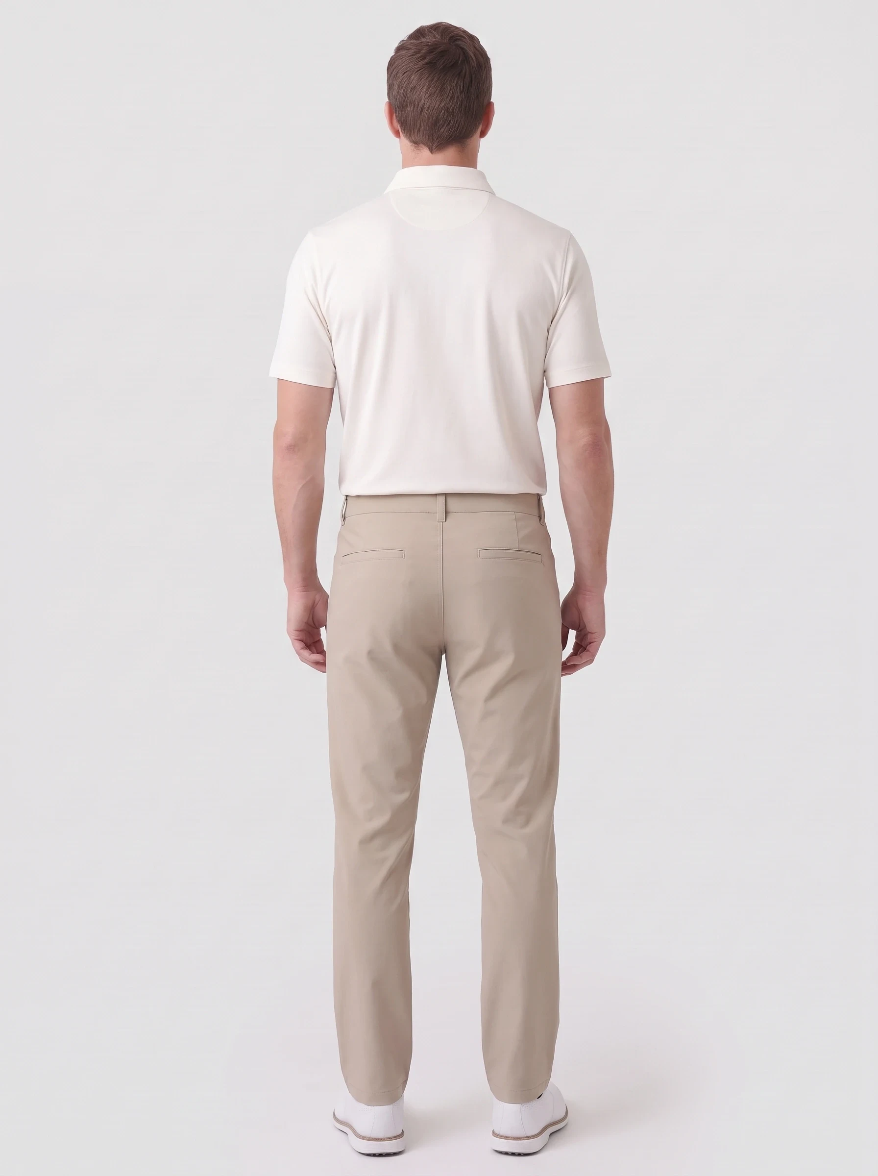 Sand Straight Leg Golf Trouser, men pants & trousers, back view