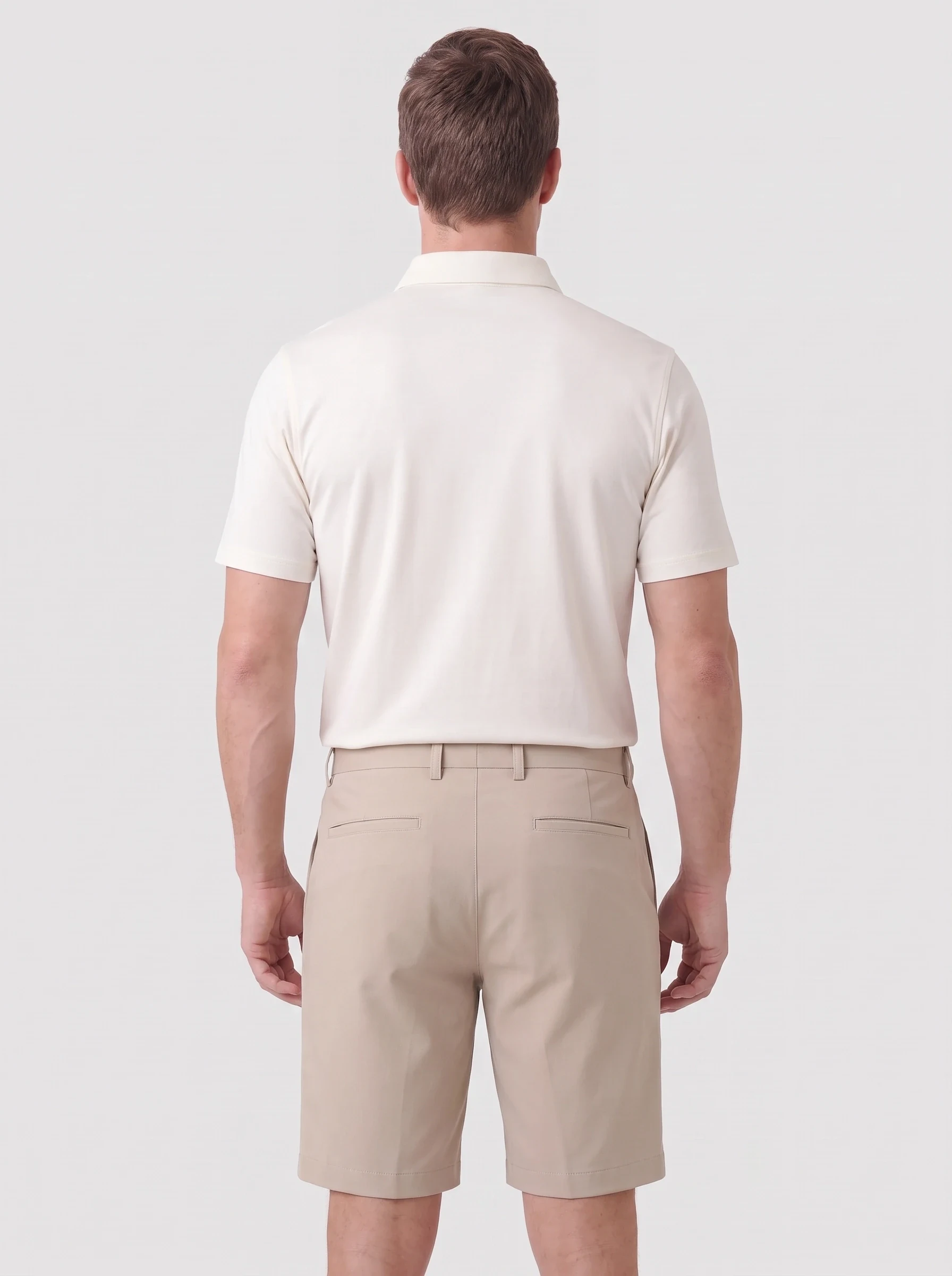 Sand Pleat Front Golf Short, men shorts, back view