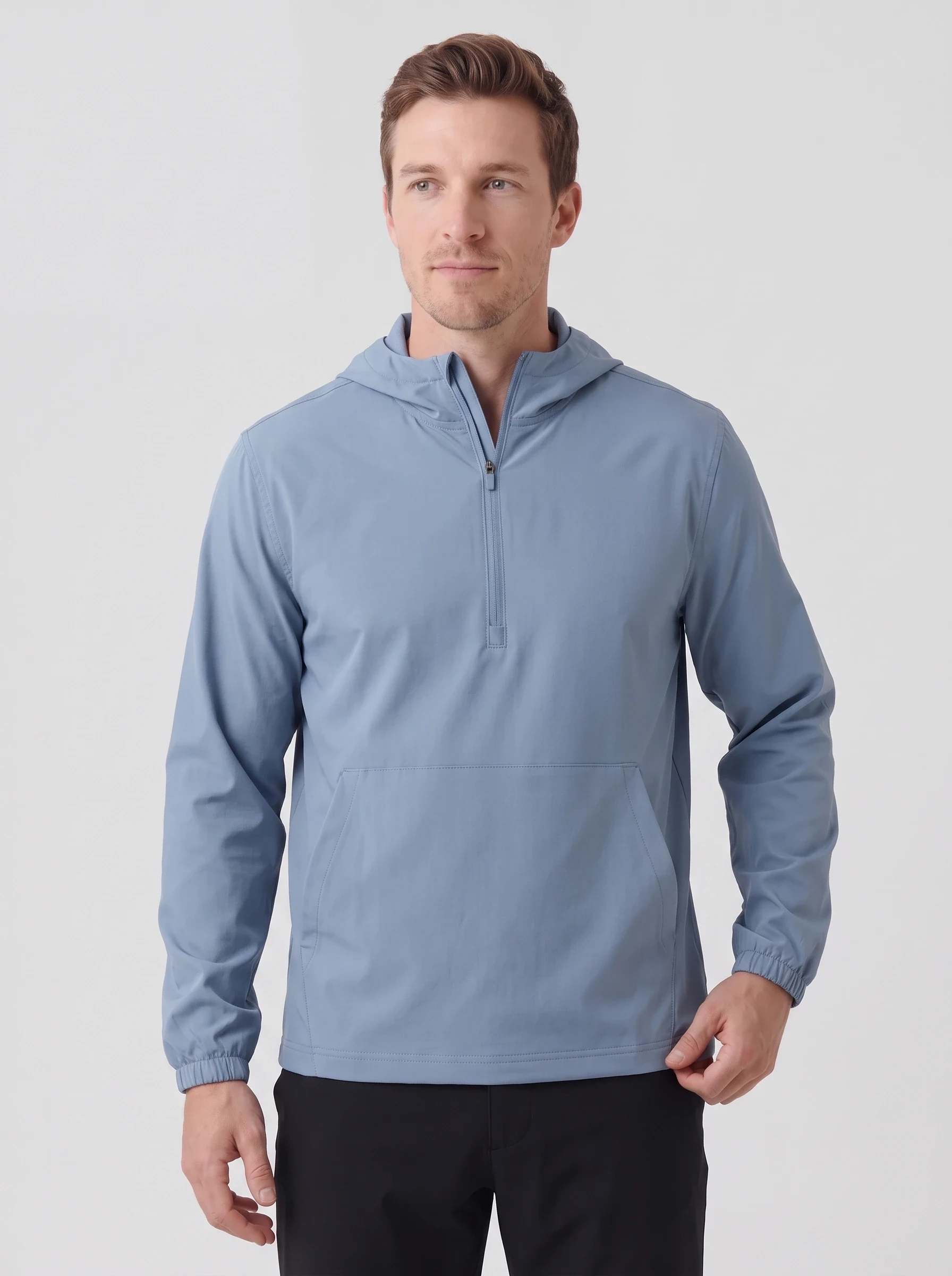 Blue Anorak Golf Shell, men outerwear, front view