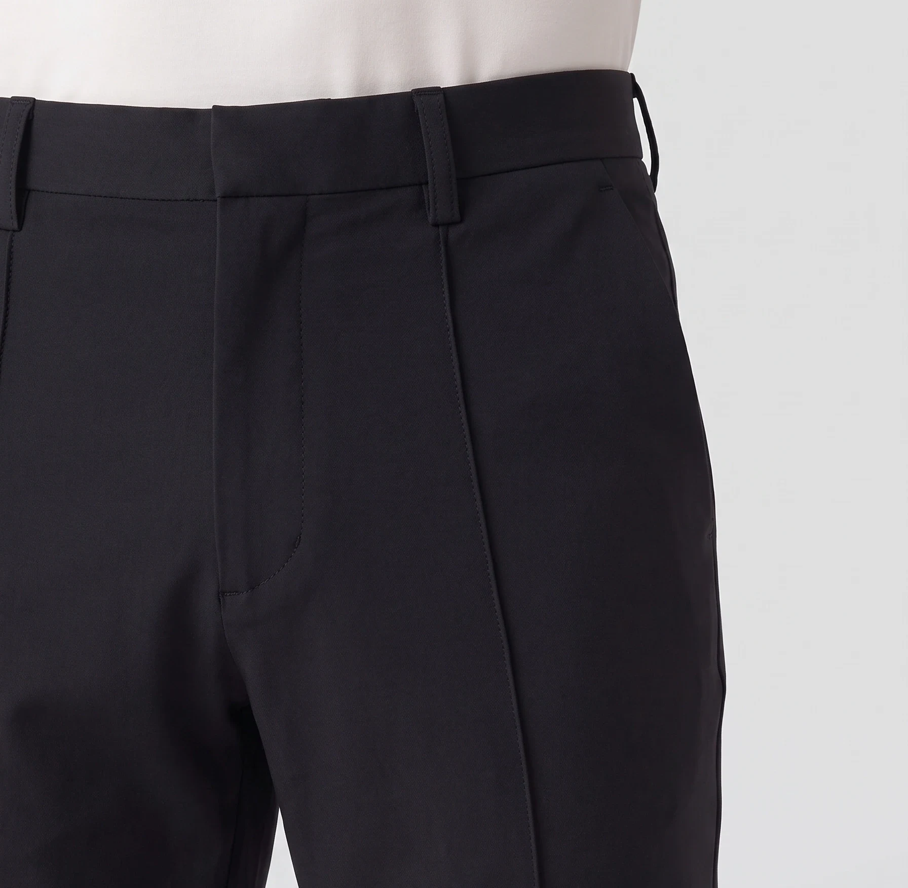 Black Seam Front Golf Pant, men pants & trousers, Stitched front leg seam and zip welt detail