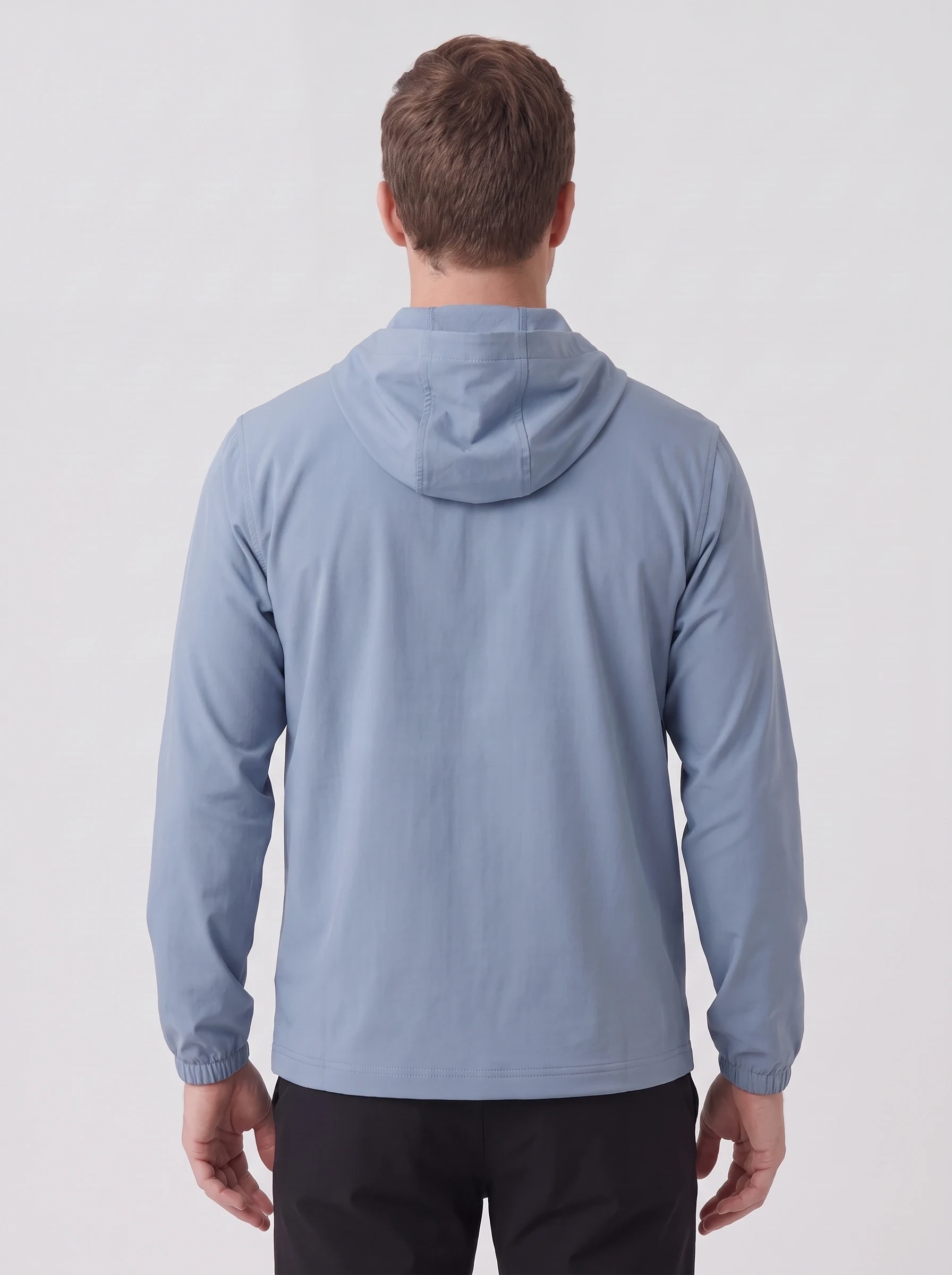 Blue Anorak Golf Shell, men outerwear, back view