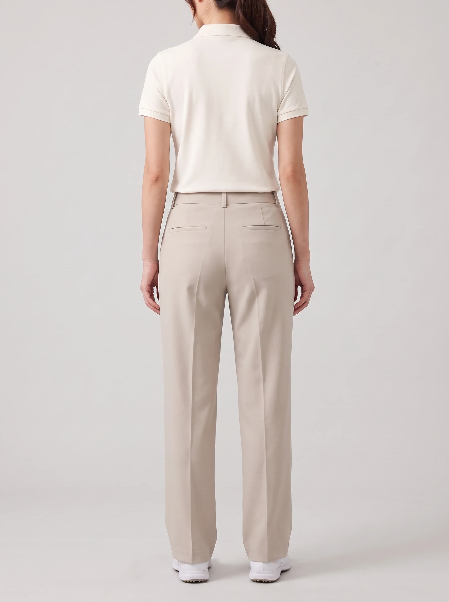 Stone Wide Leg Golf Trouser, women pants & trousers, back view