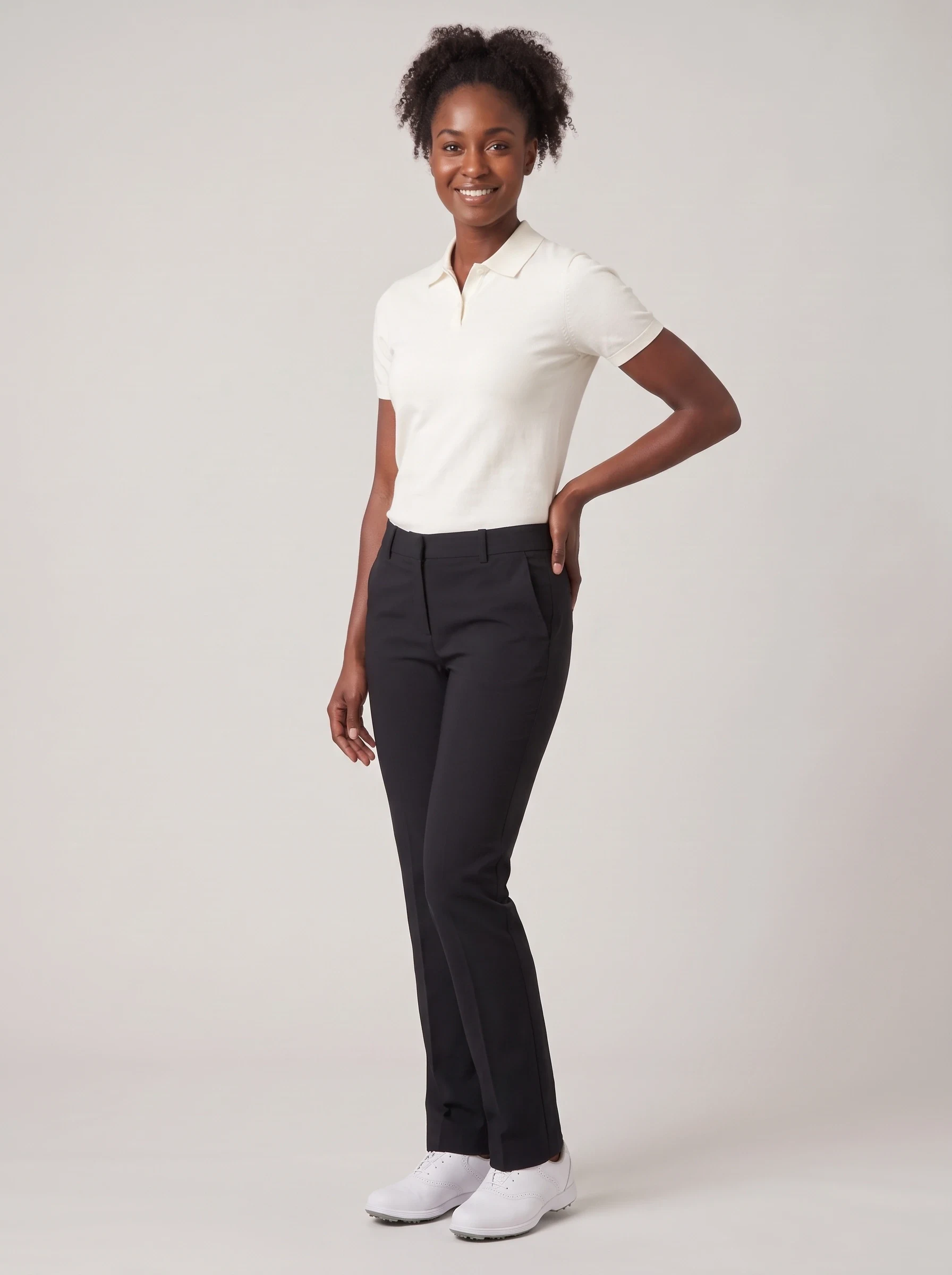 Black Straight Leg Golf Pant, women pants & trousers, side view