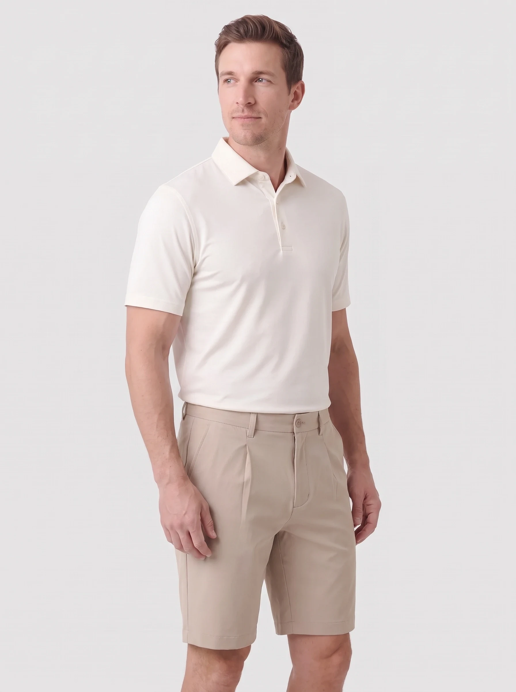 Sand Pleat Front Golf Short, men shorts, side view