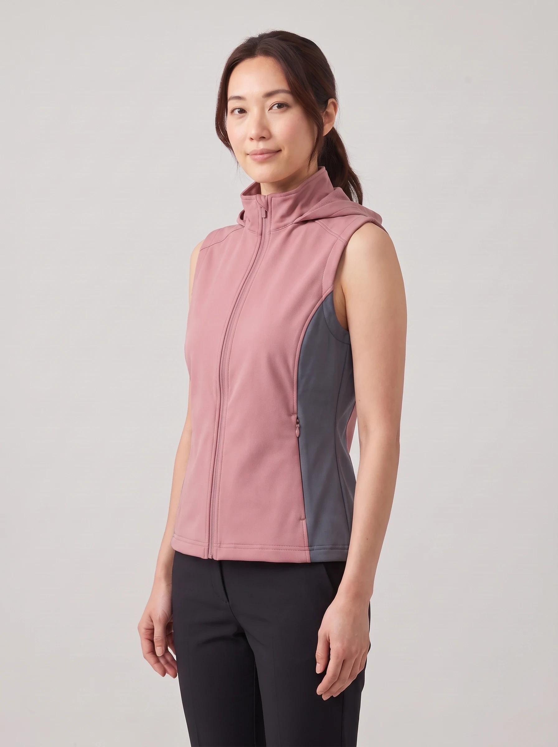 Rose Panel Softshell Vest, women outerwear, side view