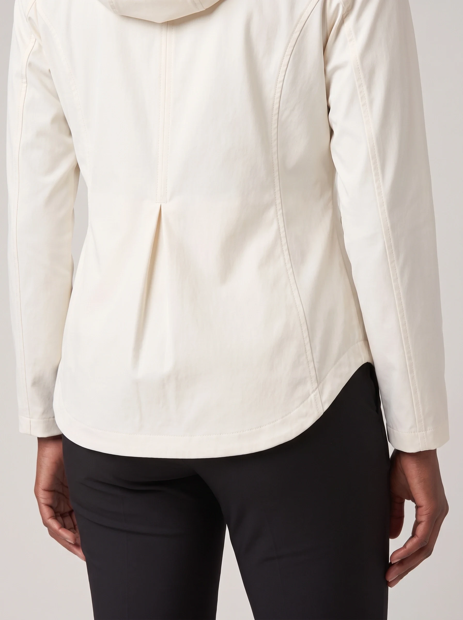 Ivory Swing Back Golf Jacket, women outerwear, Rear movement pleat and curved hem detail