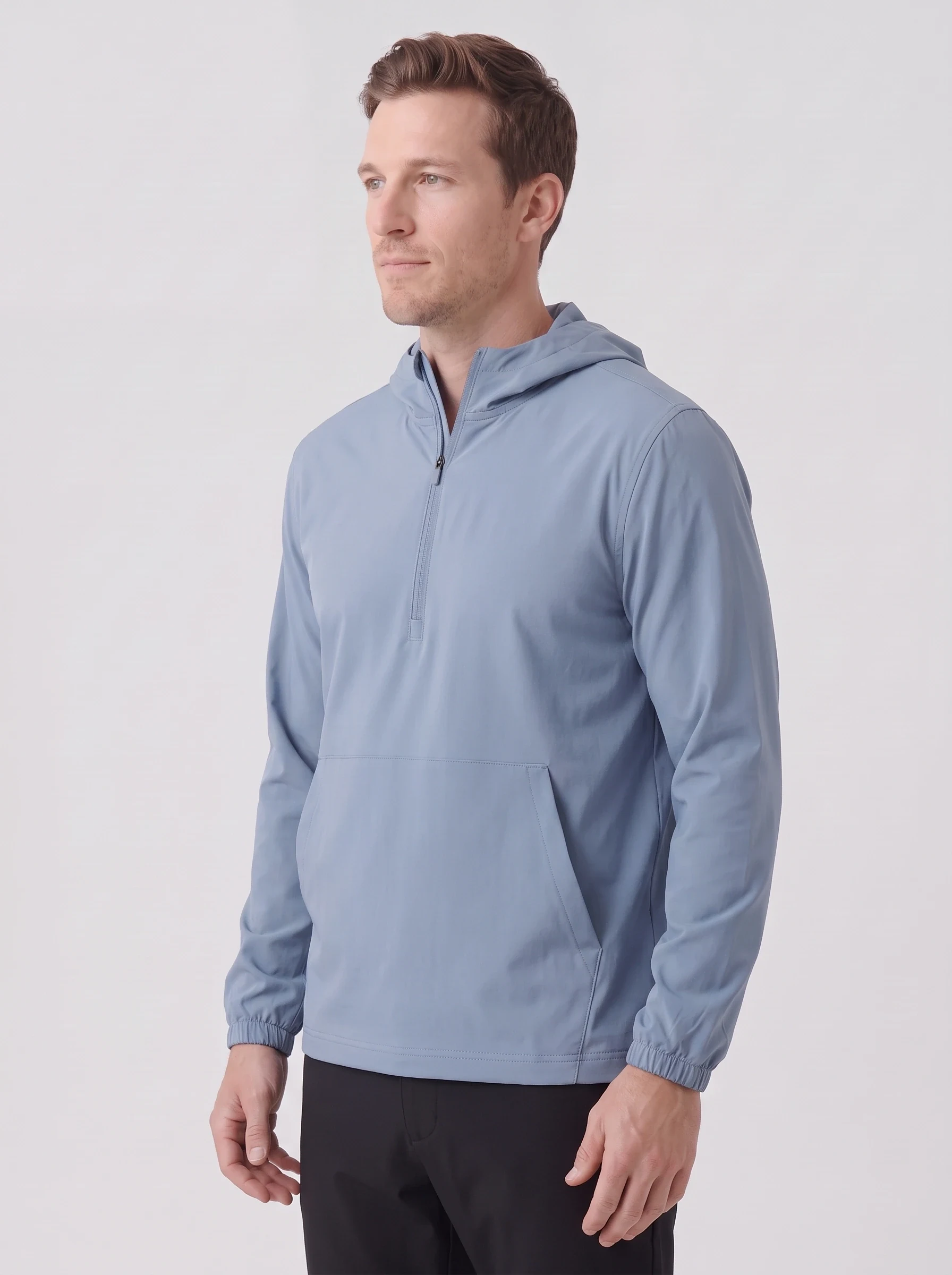 Blue Anorak Golf Shell, men outerwear, side view